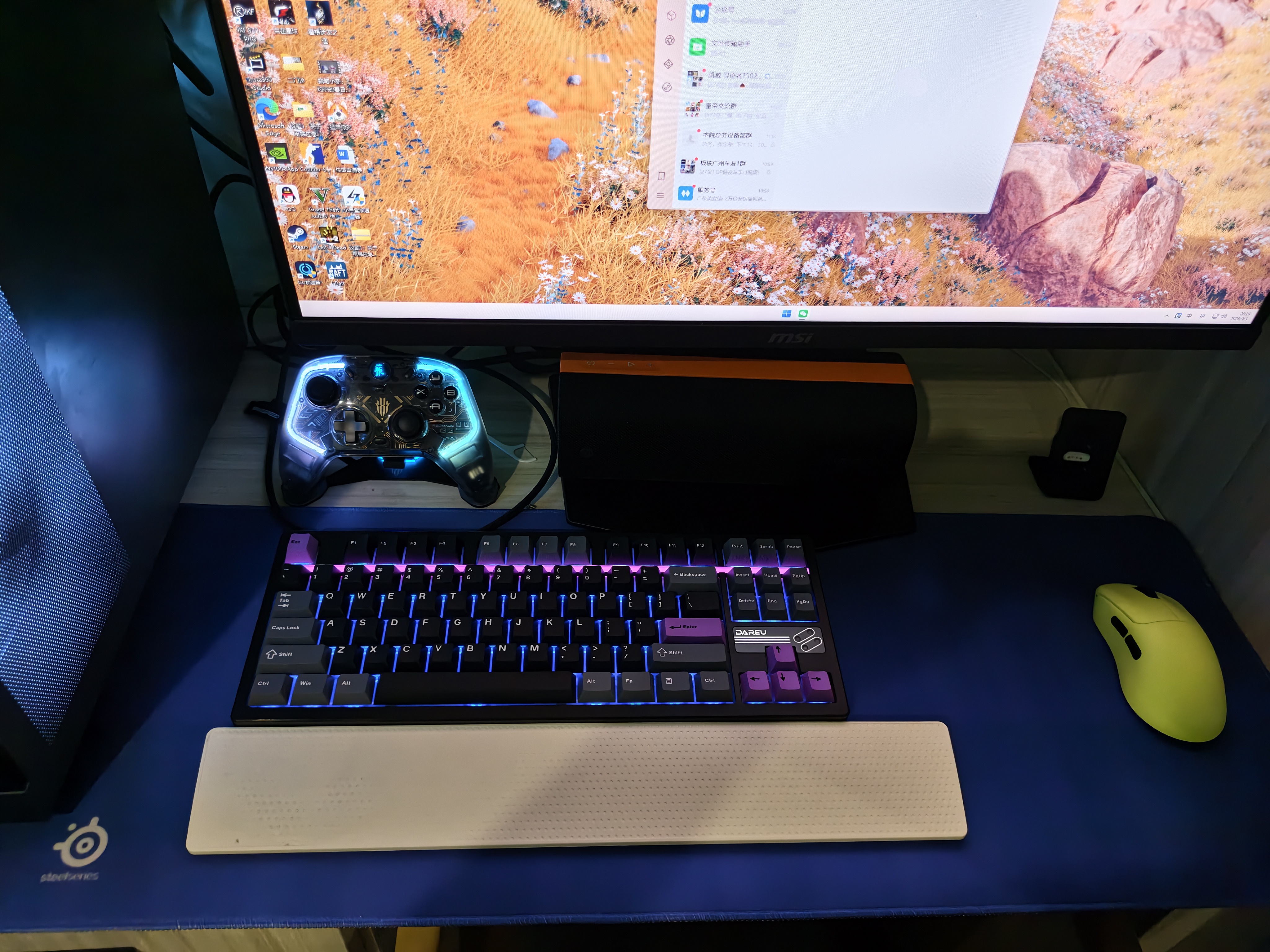 达尔优（DAREU）【新品上市】FLEX87三模无线机械键盘 电竞游戏键盘87键客制化硅胶圈gasket 灵感紫-梦遇PRO轴 实拍图