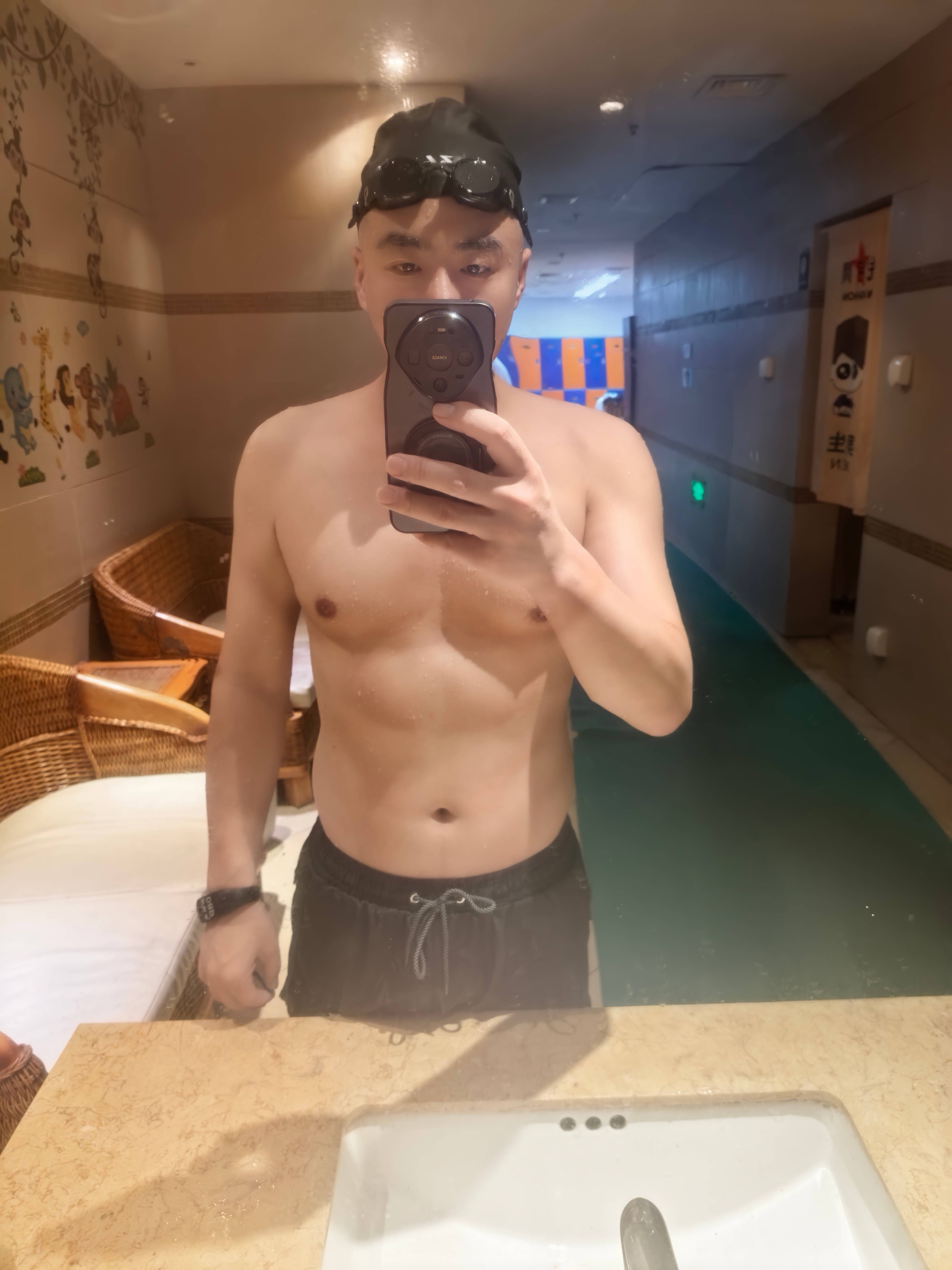 361°泳裤男泳镜泳帽三件套装平角双层防尴尬专业训练大码速干游泳装备 实拍图