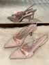 CHARLES&KEITH缎面蝴蝶结尖头高跟凉鞋女生日礼物送女友CK1-60361556 Light Pink浅粉色 39 实拍图