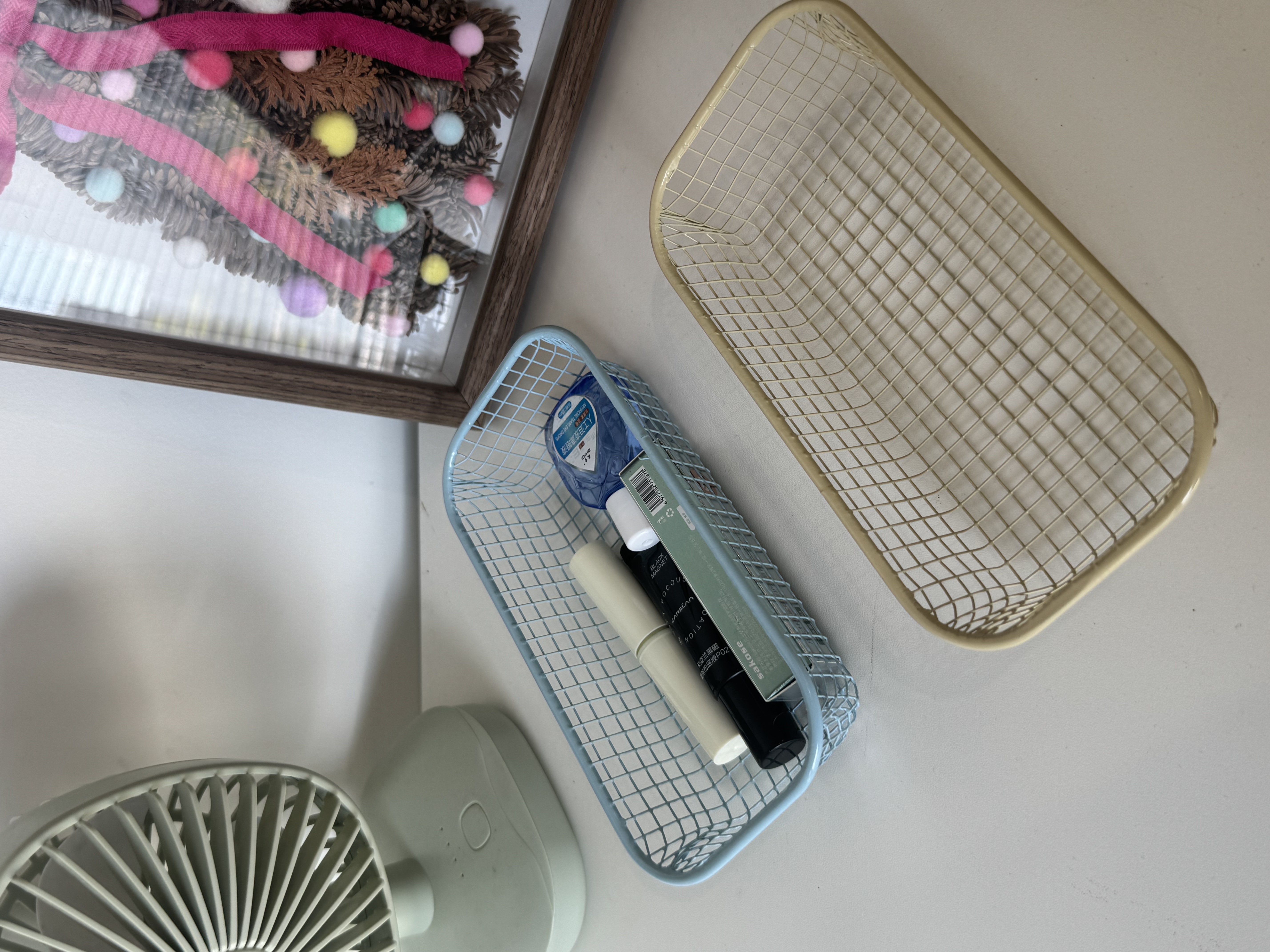 范爷家2个装ins迷你铁艺收纳篮学生桌面杂物整理筐饰品拍照道具摄影装饰 实拍图