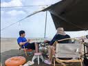 京安途天幕黑胶户外露营野营车边天幕帐篷遮阳棚野餐防晒防雨蝶形6-10人 实拍图