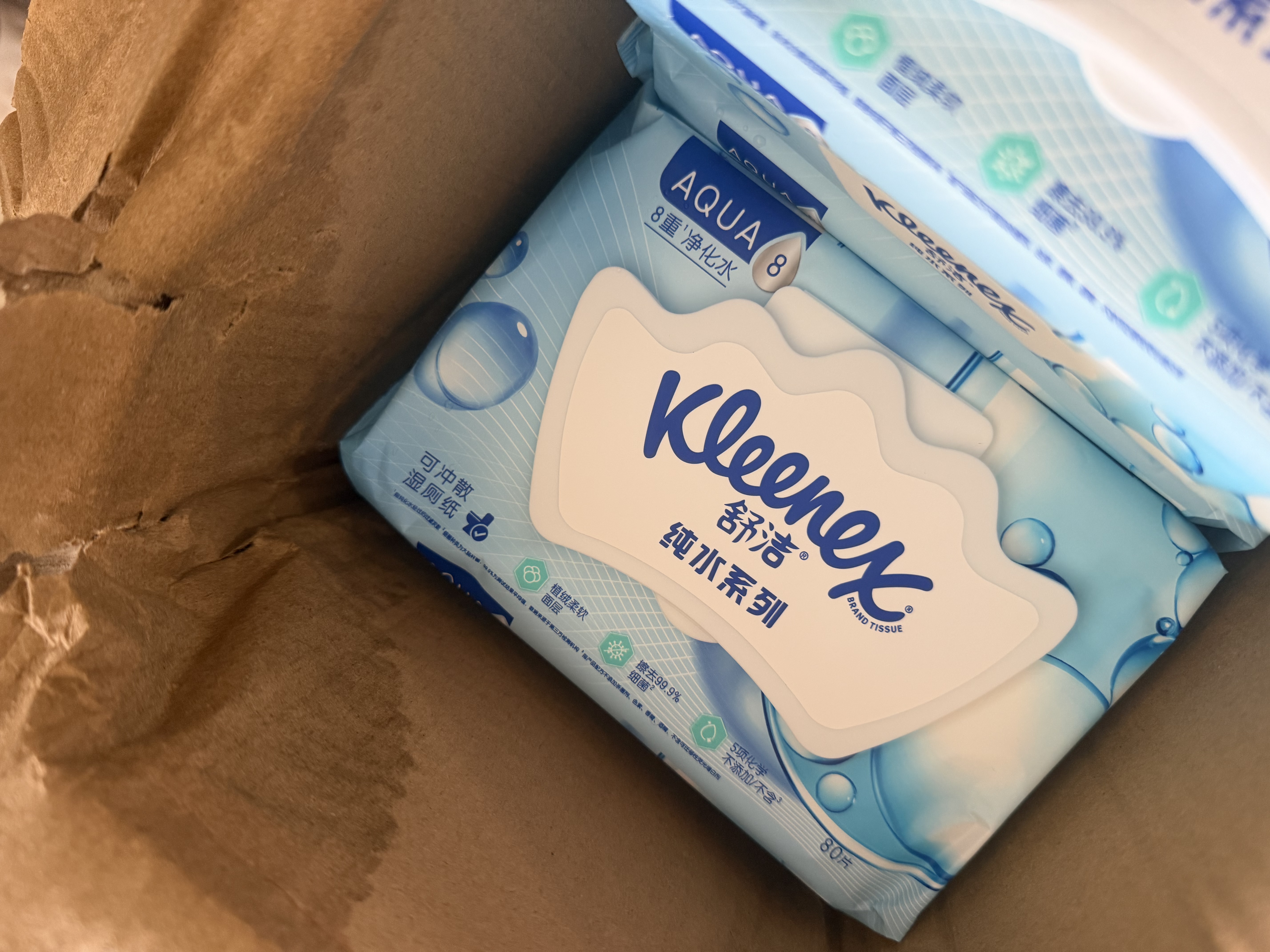 舒洁（Kleenex）湿厕纸囤货装80抽*10包 (800抽)清洁私处湿纸巾纯水洁厕湿巾 实拍图