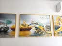 Sixpoetry 客厅装饰画现代简约沙发背景墙壁画轻奢三联晶瓷画大气高档挂画 福禄生辉（铝合金外框） 晶瓷画左右50*70+中间100*70亮面 实拍图