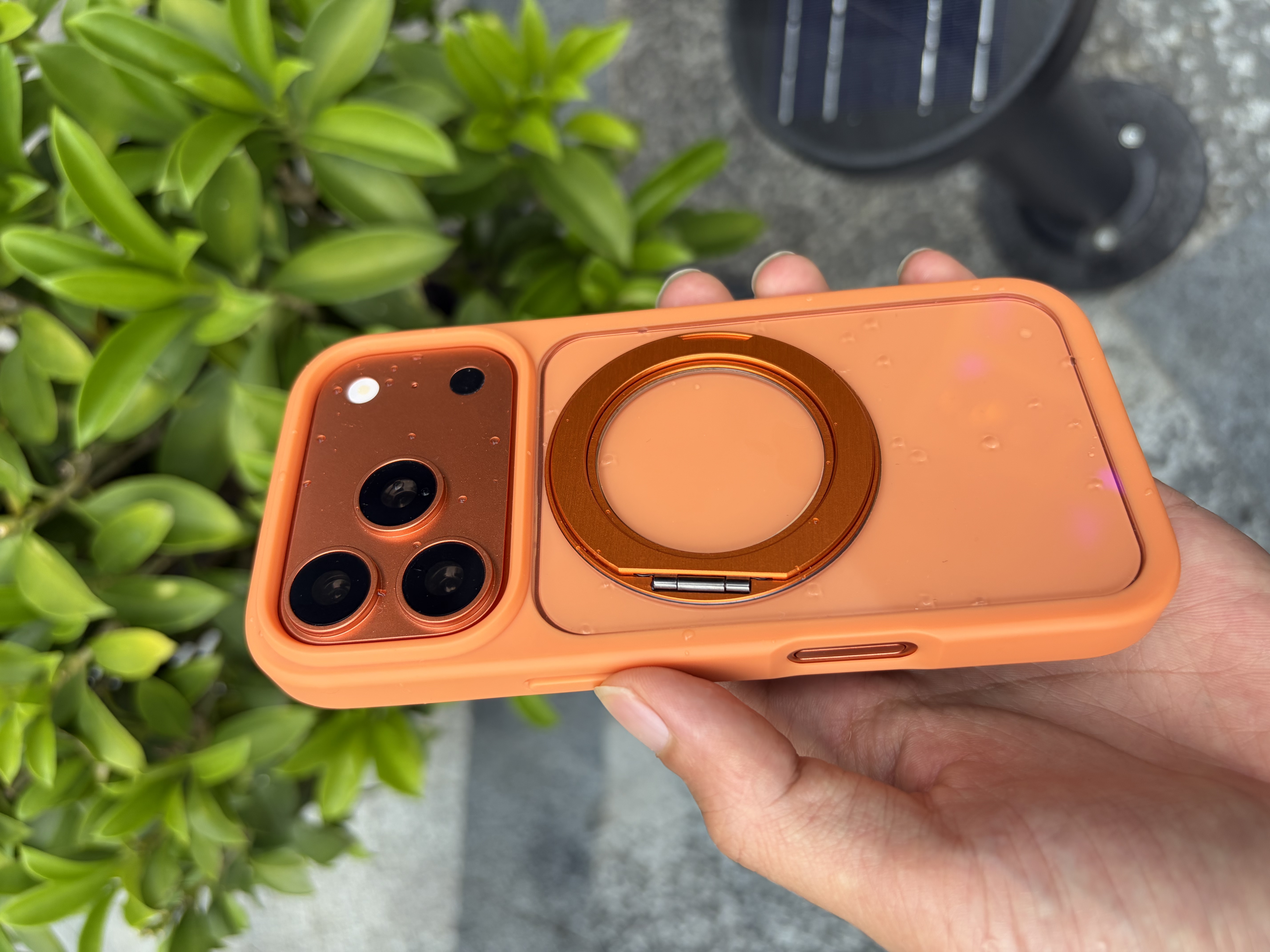 飞利浦（PHILIPS）适用苹果iPhone17 promax手机壳支架保护套按键全包6米防摔气囊16pro肤感散热15玻璃磁吸360旋转壳 【暖阳鎏金】赤炎橙丨6米防摔 iPhone 17 Pro  实拍图