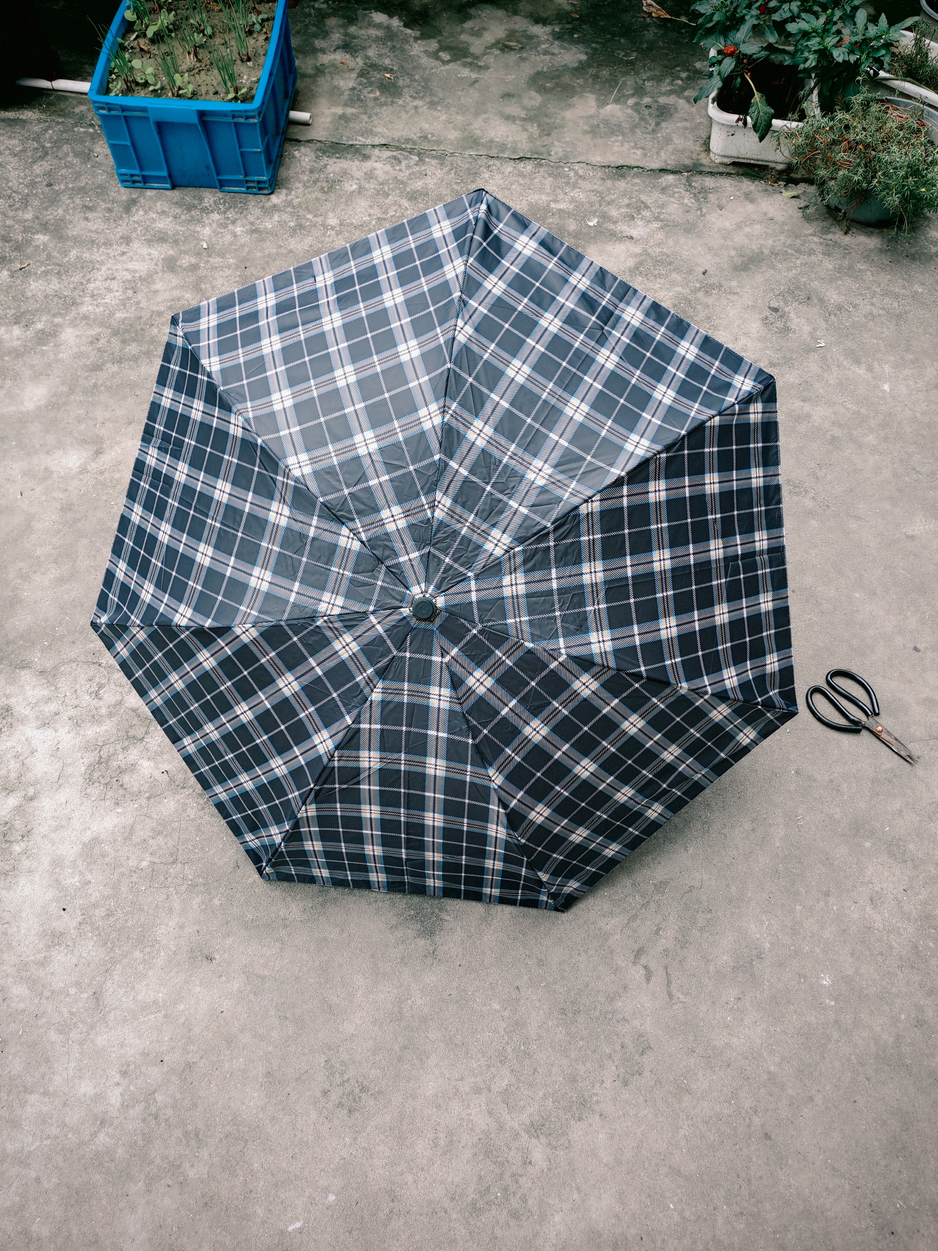 天堂伞 防风雨伞三折 便携折叠拒水晴雨两用伞商务伞男女格子黑格子 实拍图