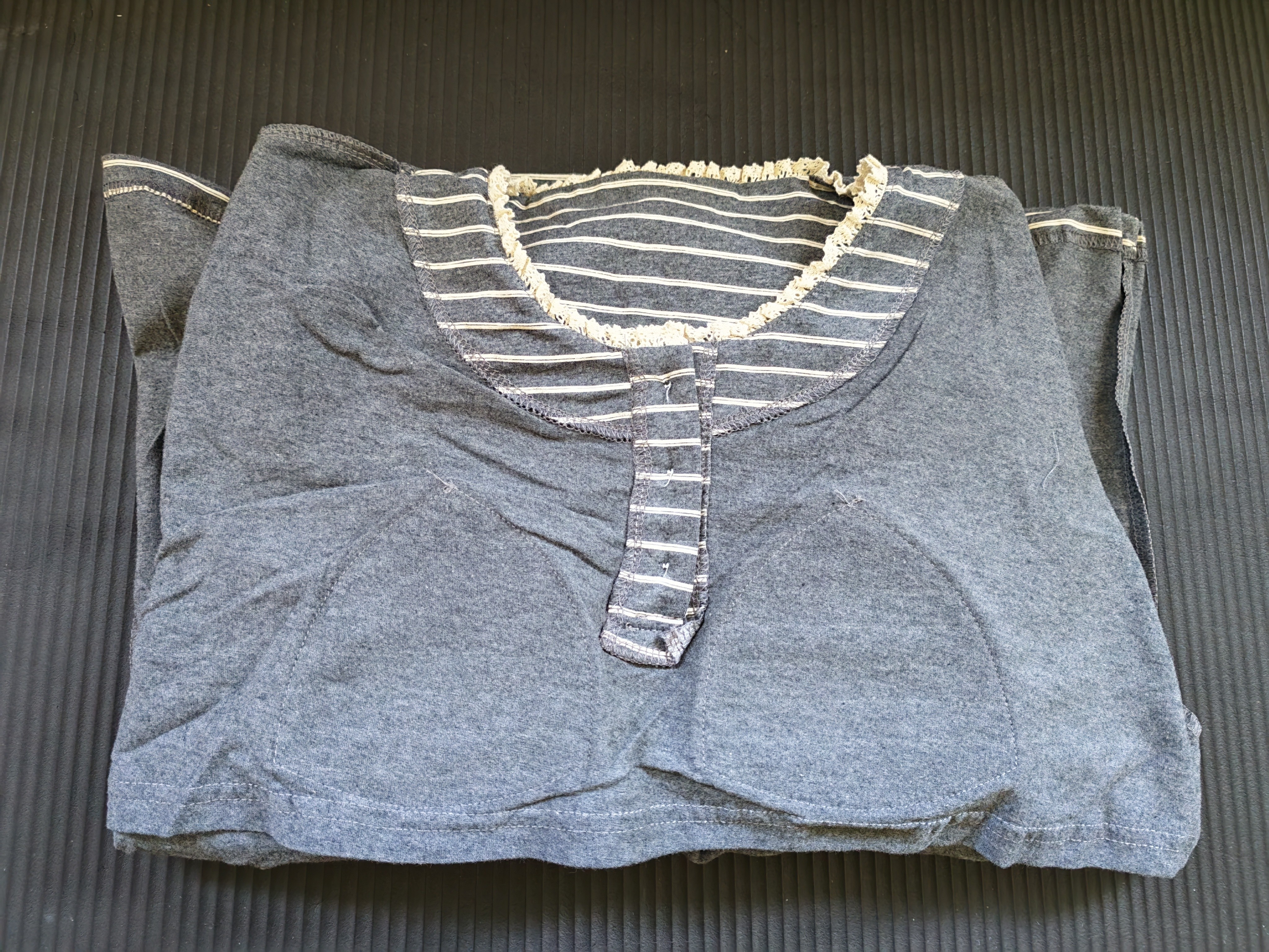 猫人【带胸垫】女士睡衣女秋季长袖纯棉家居服条纹显瘦可外穿家居服L 实拍图