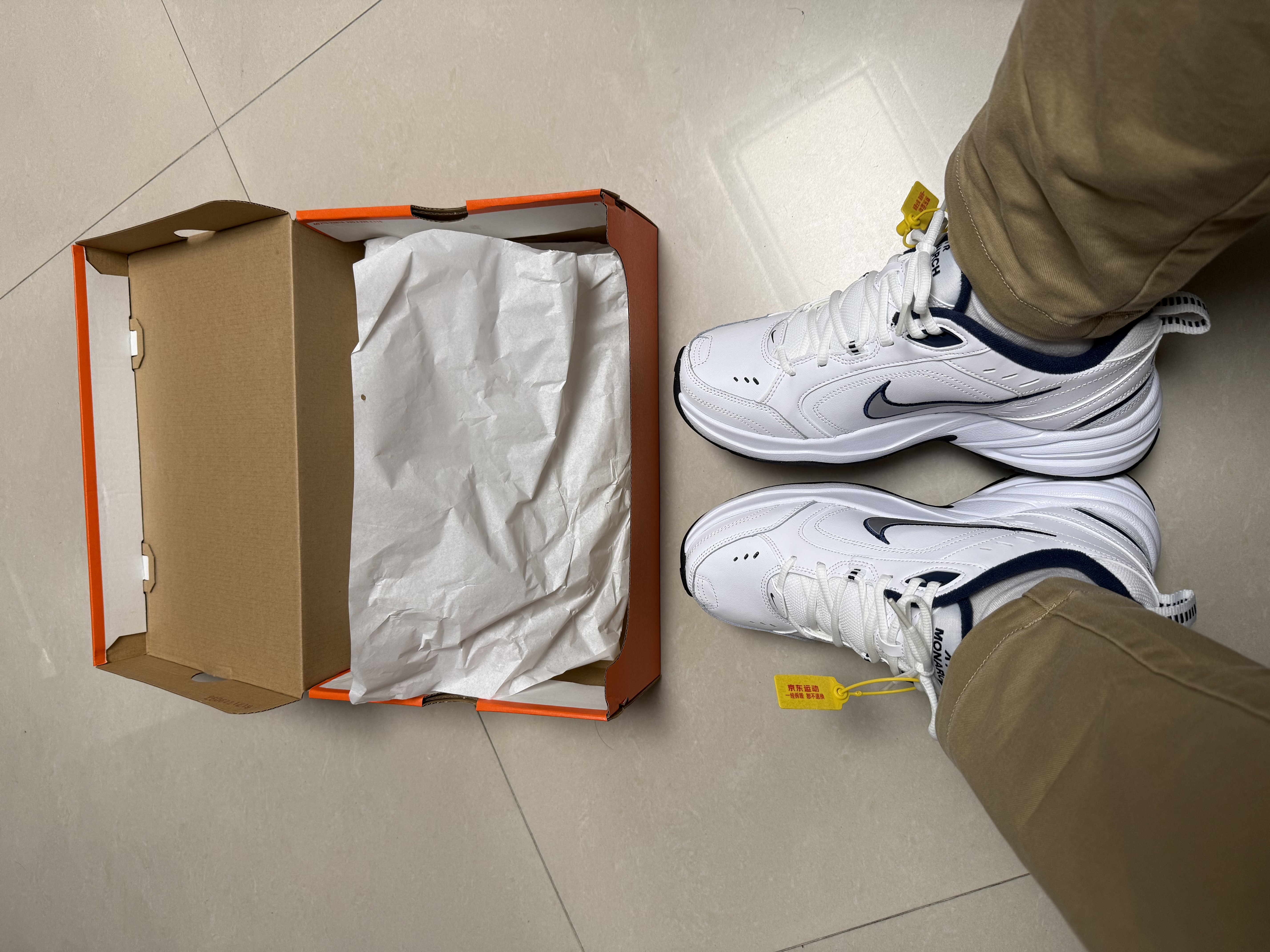 耐克NIKE男老爹鞋AIR MONARCH IV 运动训练鞋415445-102白蓝41 实拍图