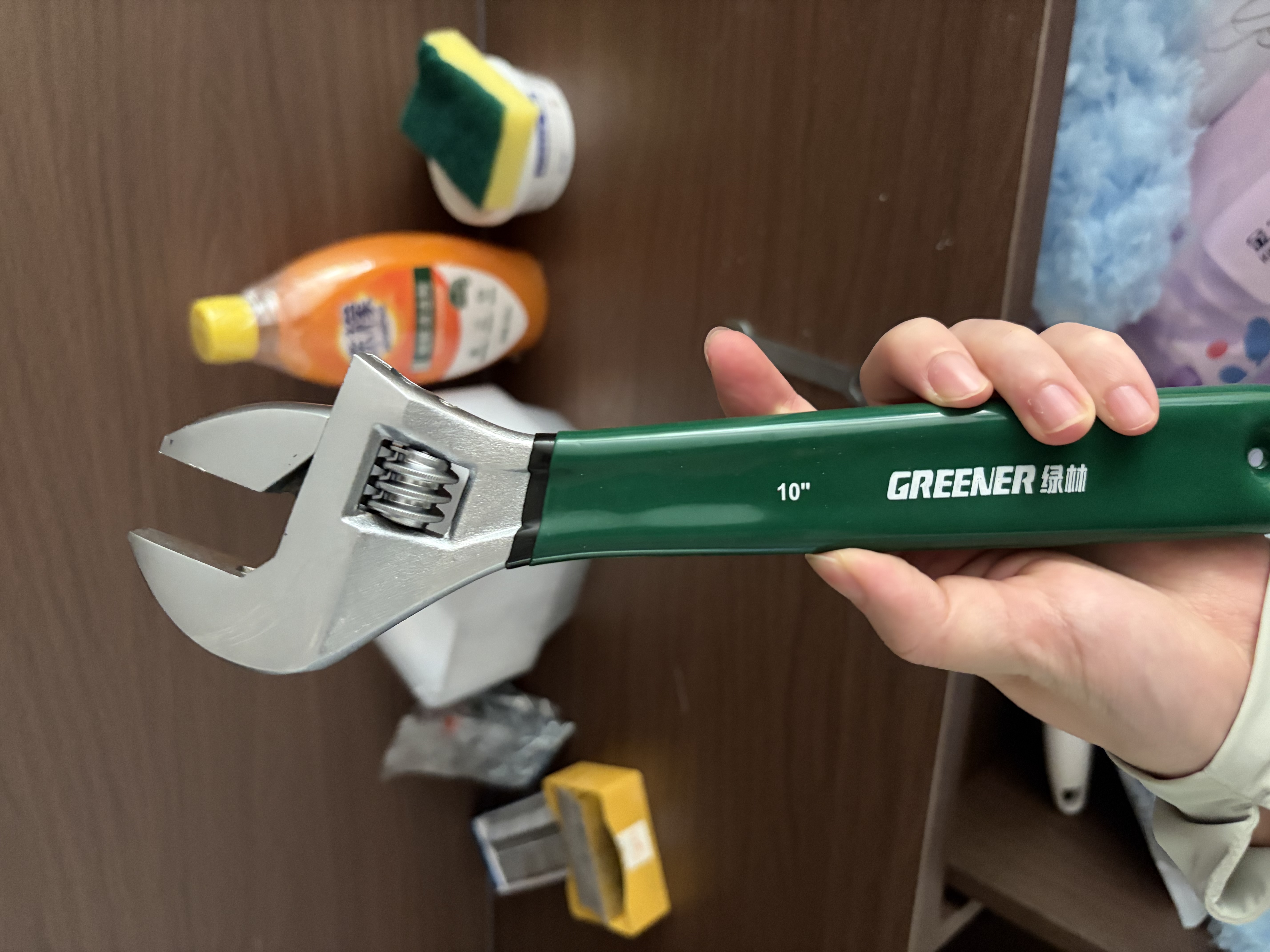 绿林（GREENER）活动扳手10寸家用套装工具活口扳手多功能大开口沾塑扳手活扳子 实拍图
