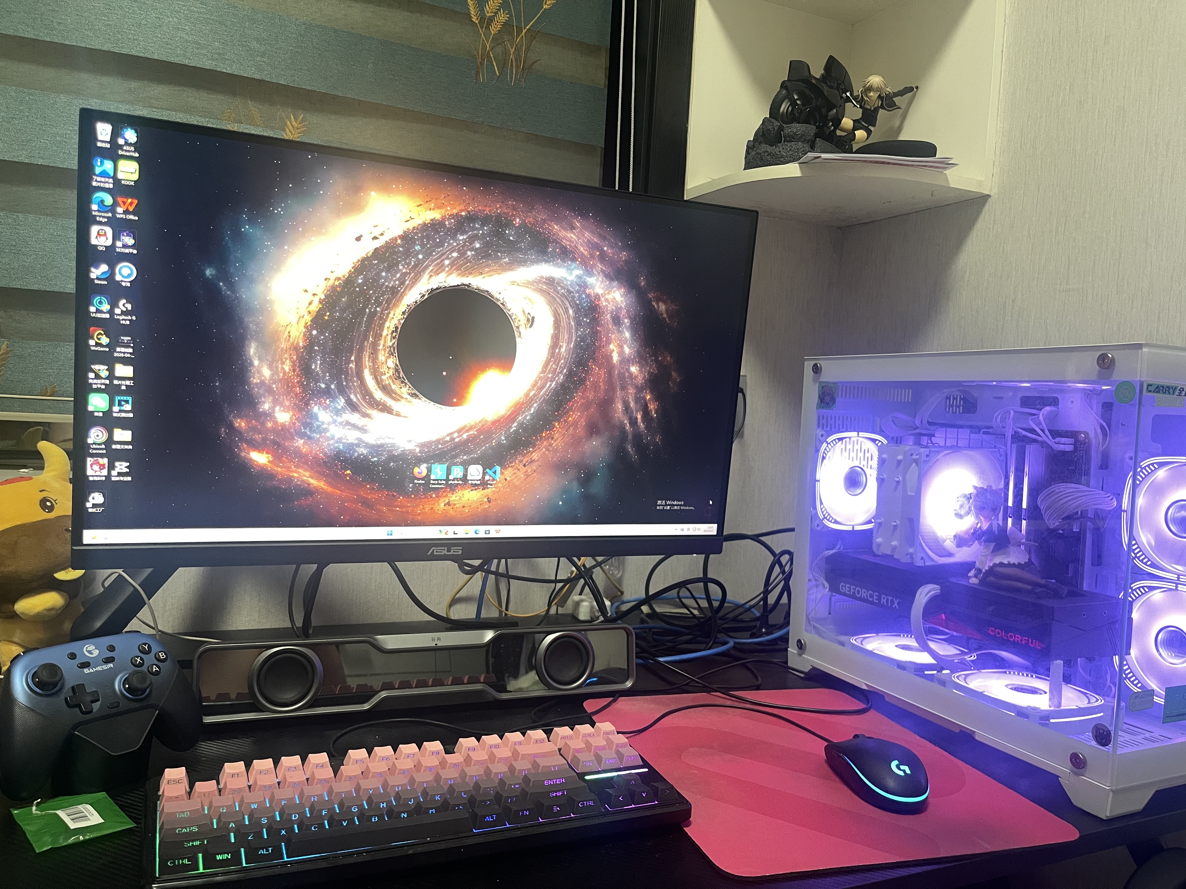 华硕（ASUS）TUF小金刚 27英寸2K显示器 高刷电竞 FastIPS显示屏 0.3ms响应 内置双音箱 G-sync 2K300Hz VG27AQM5A战杀27 实拍图