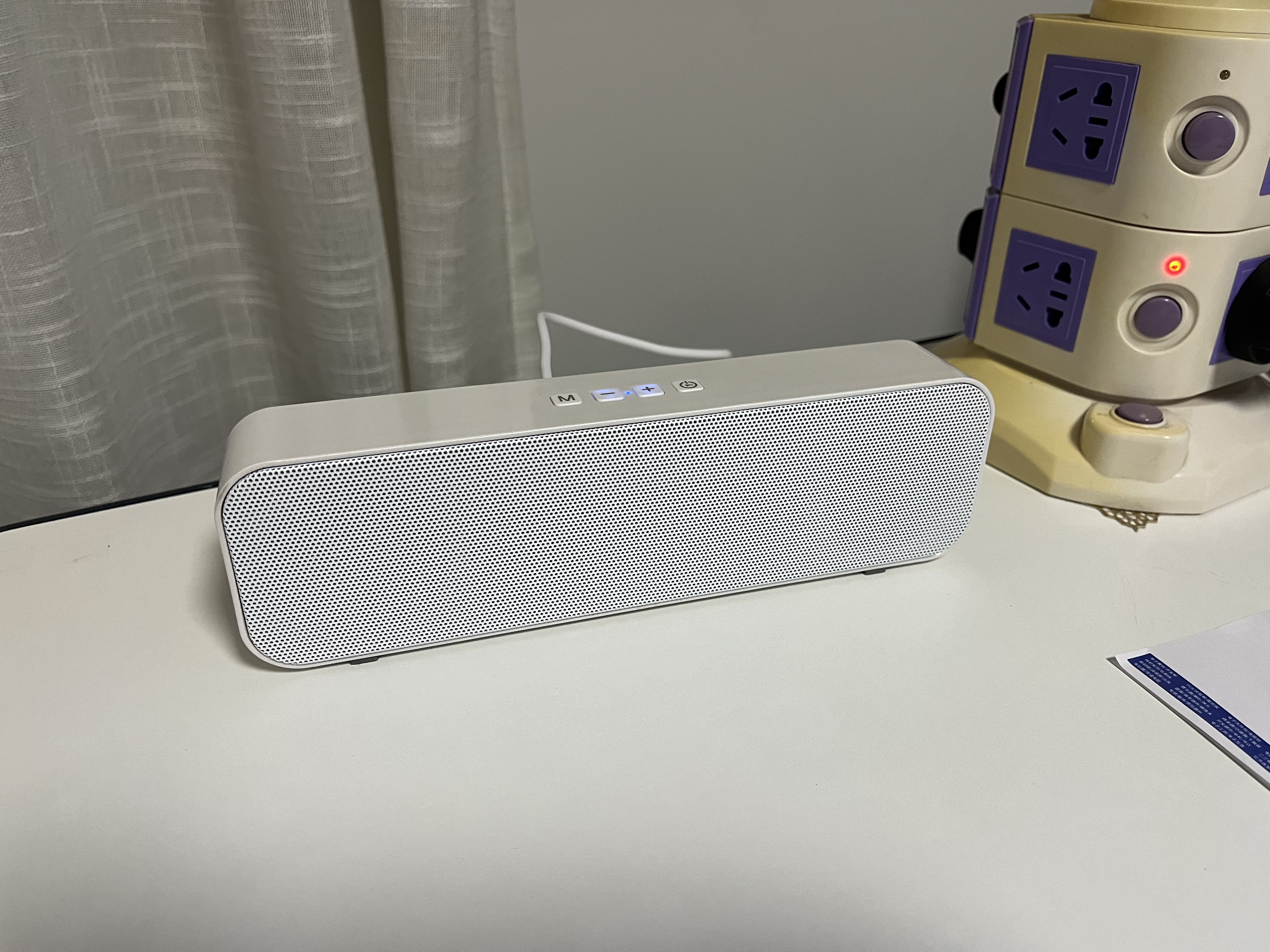 纽曼（Newmine）BT67音响电脑音箱家用桌面台式机低音炮笔记本有线长条形蓝牙音箱游戏迷你小音响带内置麦克风 白 实拍图