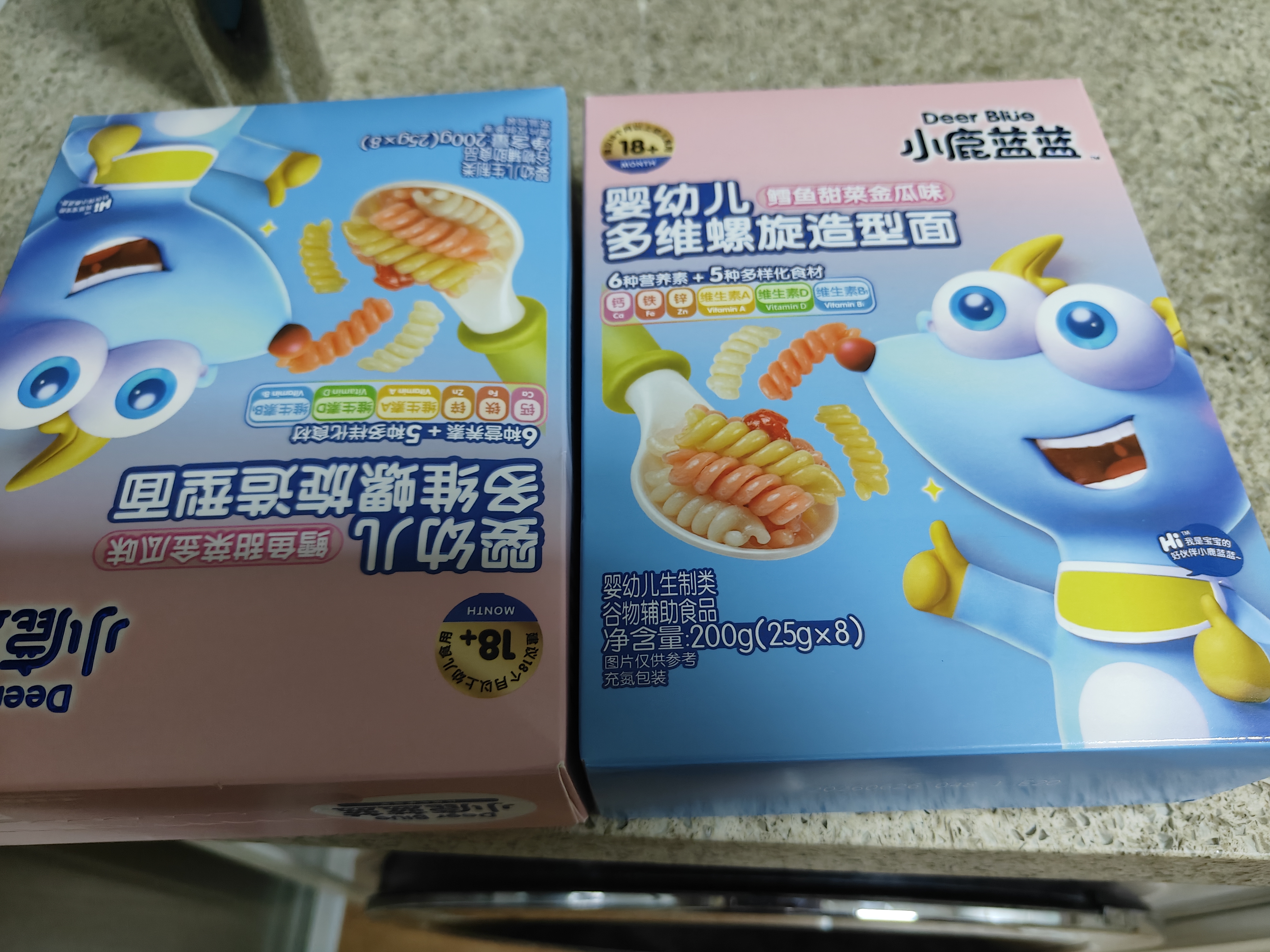 小鹿蓝蓝婴幼儿面条 多维螺旋造型面 鳕鱼甜菜金瓜味200g 钙铁锌无盐面条 实拍图