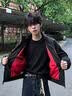 主意范（ZHUYIFAN）夹克男飞行员春秋cleanfit休闲整套立领棒球服外套短款工装冲锋衣 黑红色【升级款男女皆可穿】 L 110-130斤 实拍图