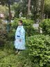 牧萌儿童雨衣带书包位男女童女孩加长全身学生雨披 蓝太空人 3XL 实拍图