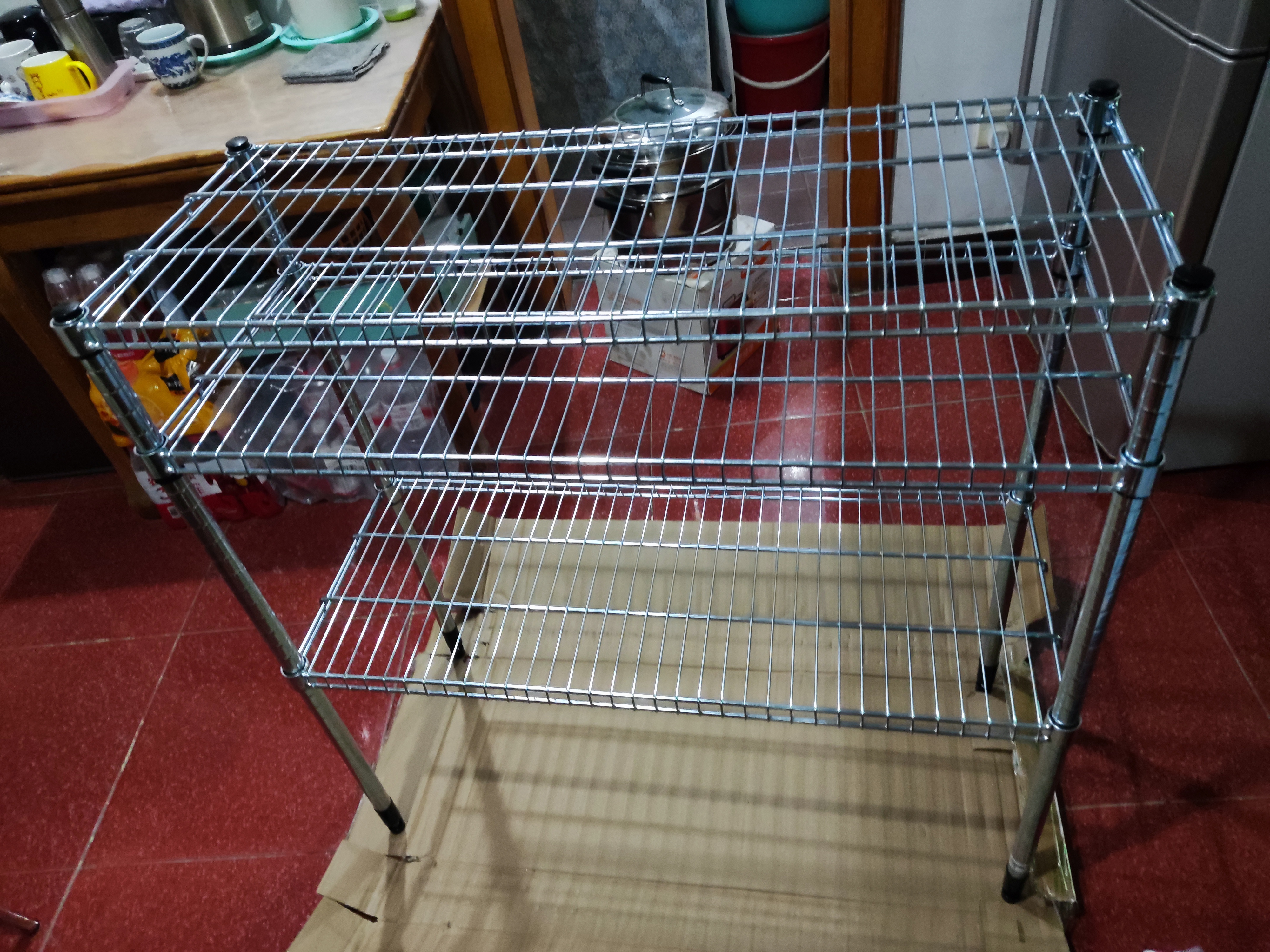 宜家（IKEA）OMAR奥马尔搁板组合收纳置物架现代简约银色户外和阳台用 电镀搁架92x36x94cm 实拍图