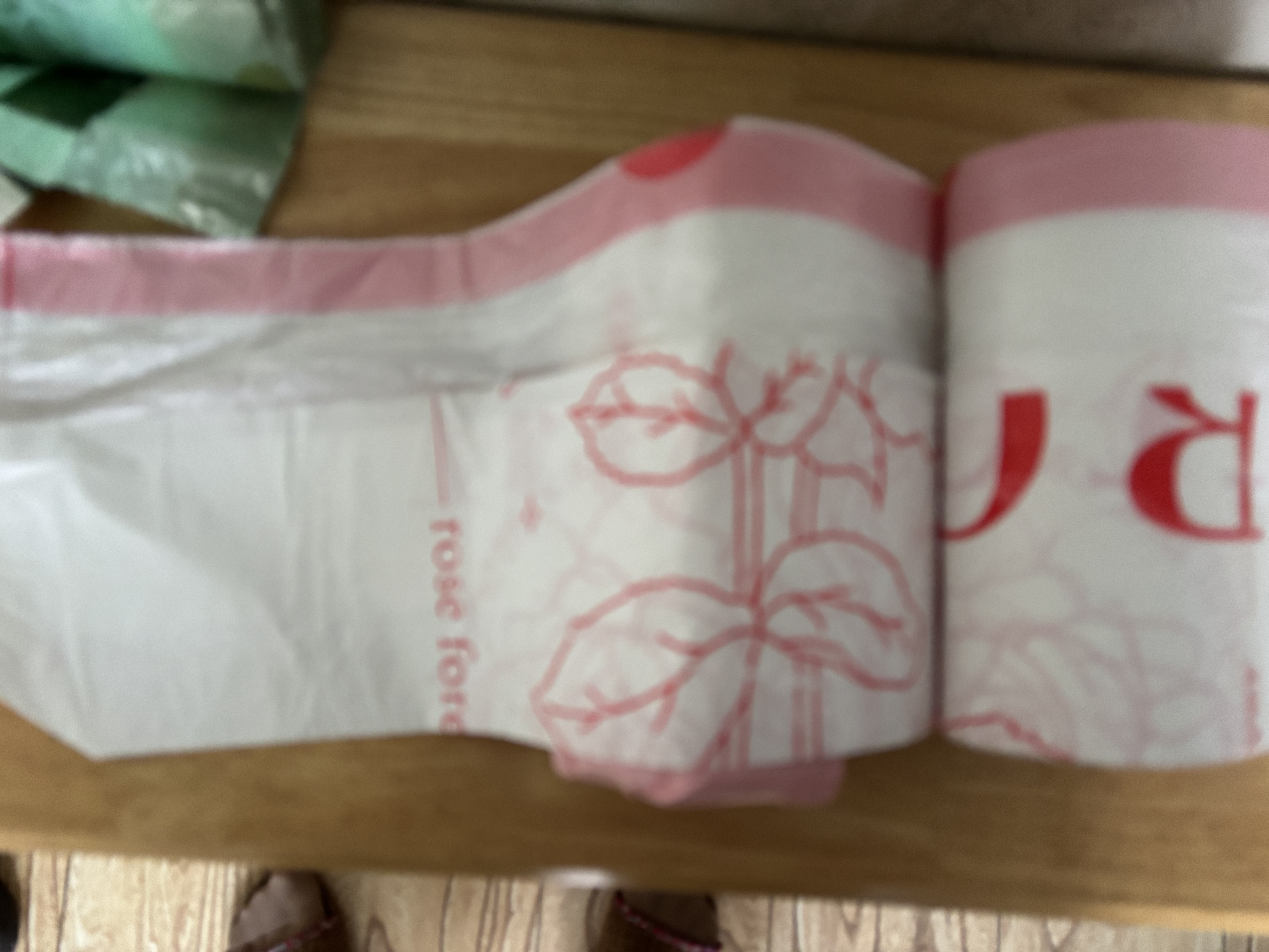 利得抽绳垃圾袋玫瑰印花50*55cm100只双面2.4丝加厚家用免撕塑料袋 实拍图