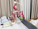 婴儿床头摇铃可旋转安抚床铃0-1岁3-6个月音乐床上宝宝玩具吊挂件 牙咬投影灯光遥控床头铃-红-电池 实拍图