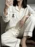猫人【升级棉氨】女士睡衣女纯棉防螨春秋睡眠家居服小熊刺绣 实拍图