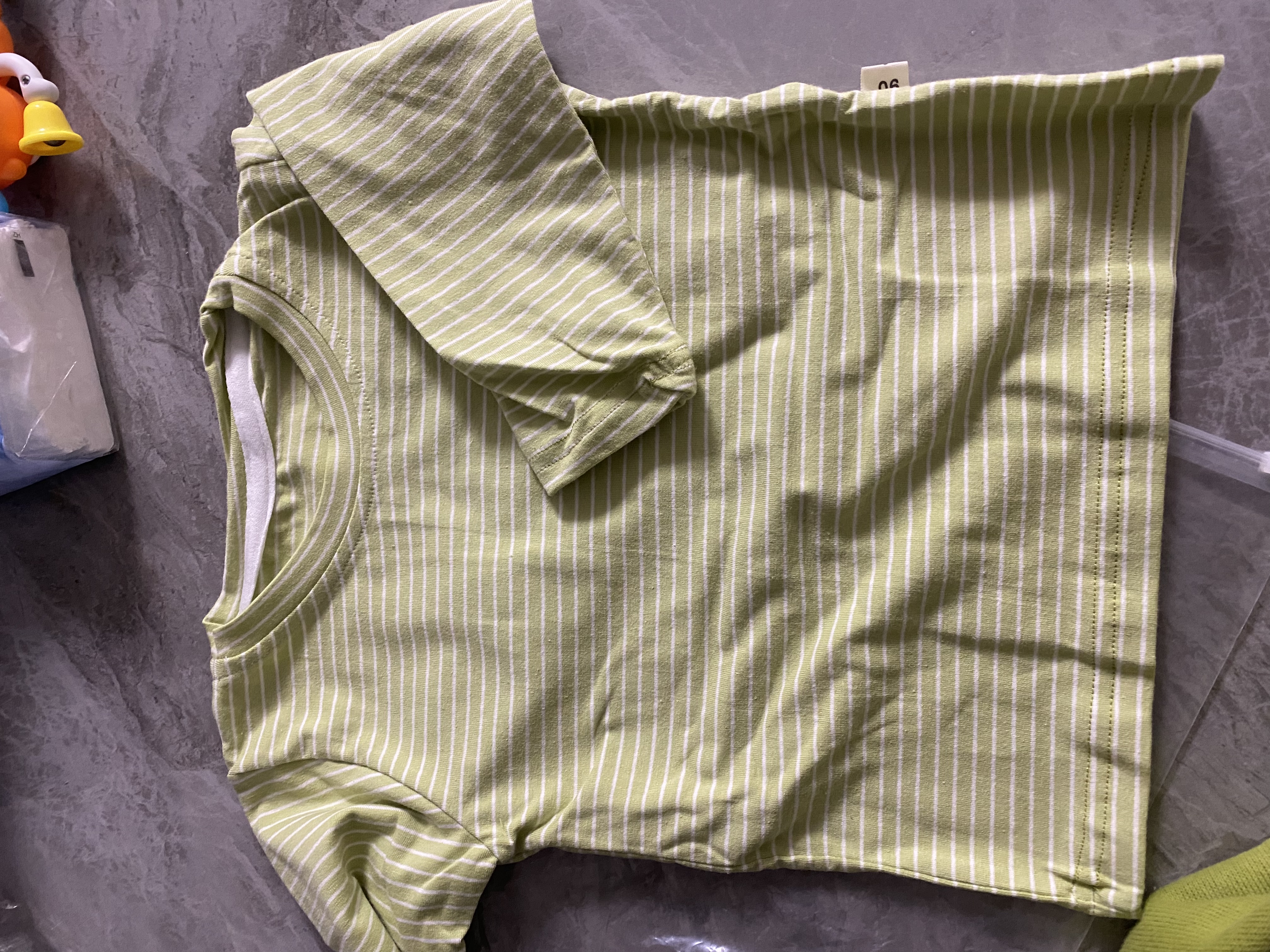 G.duck婴儿连体衣春季薄款纯棉哈衣两件套男女宝宝长袖哈衣爬服3-18个月 【条纹绿色】背带裤+内搭 90cm 建议12-18个月 实拍图
