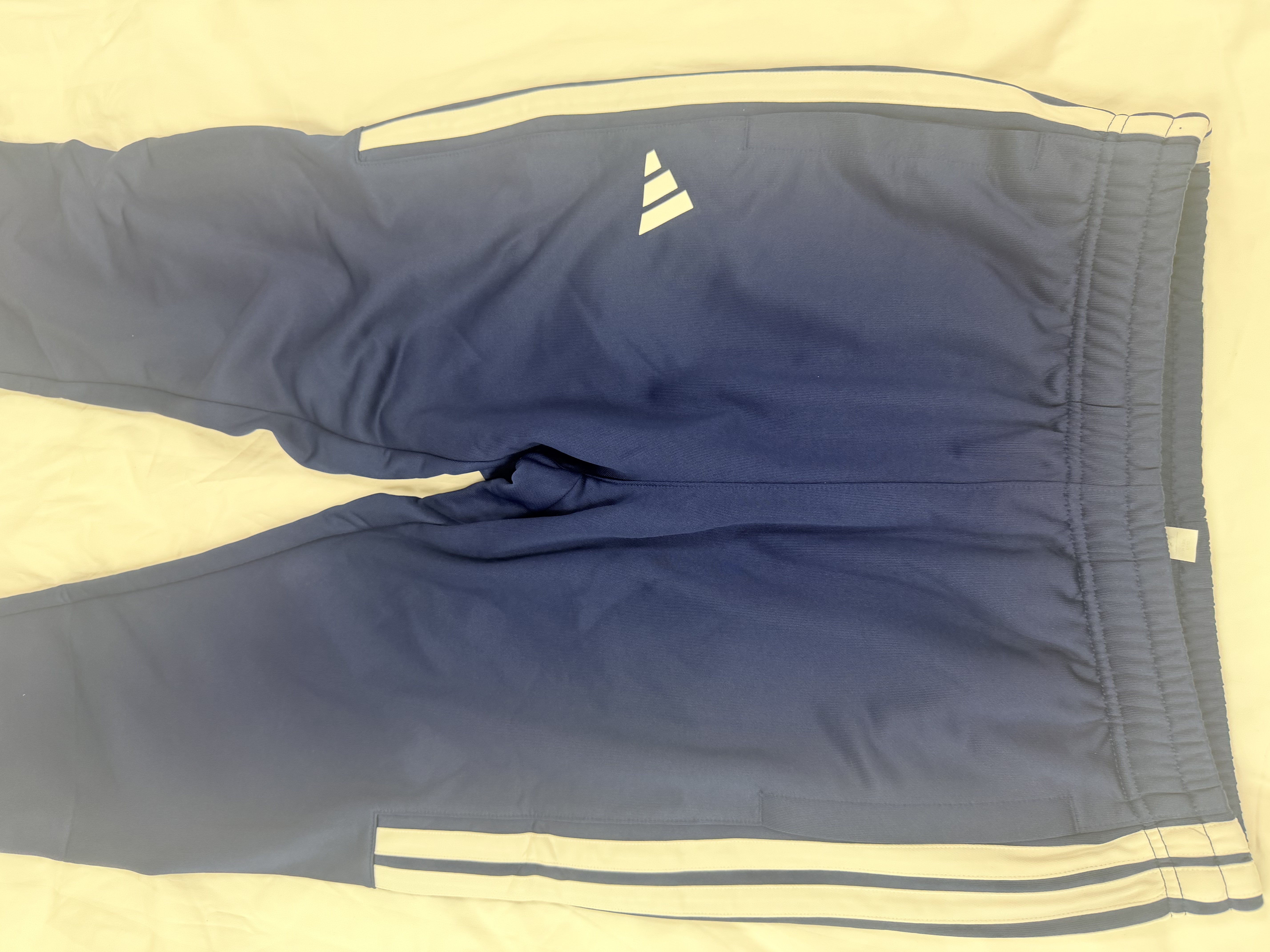 阿迪达斯（adidas）长裤男女同款宽松透气直筒裤跑步运动休闲裤 蓝白（新款） L 实拍图