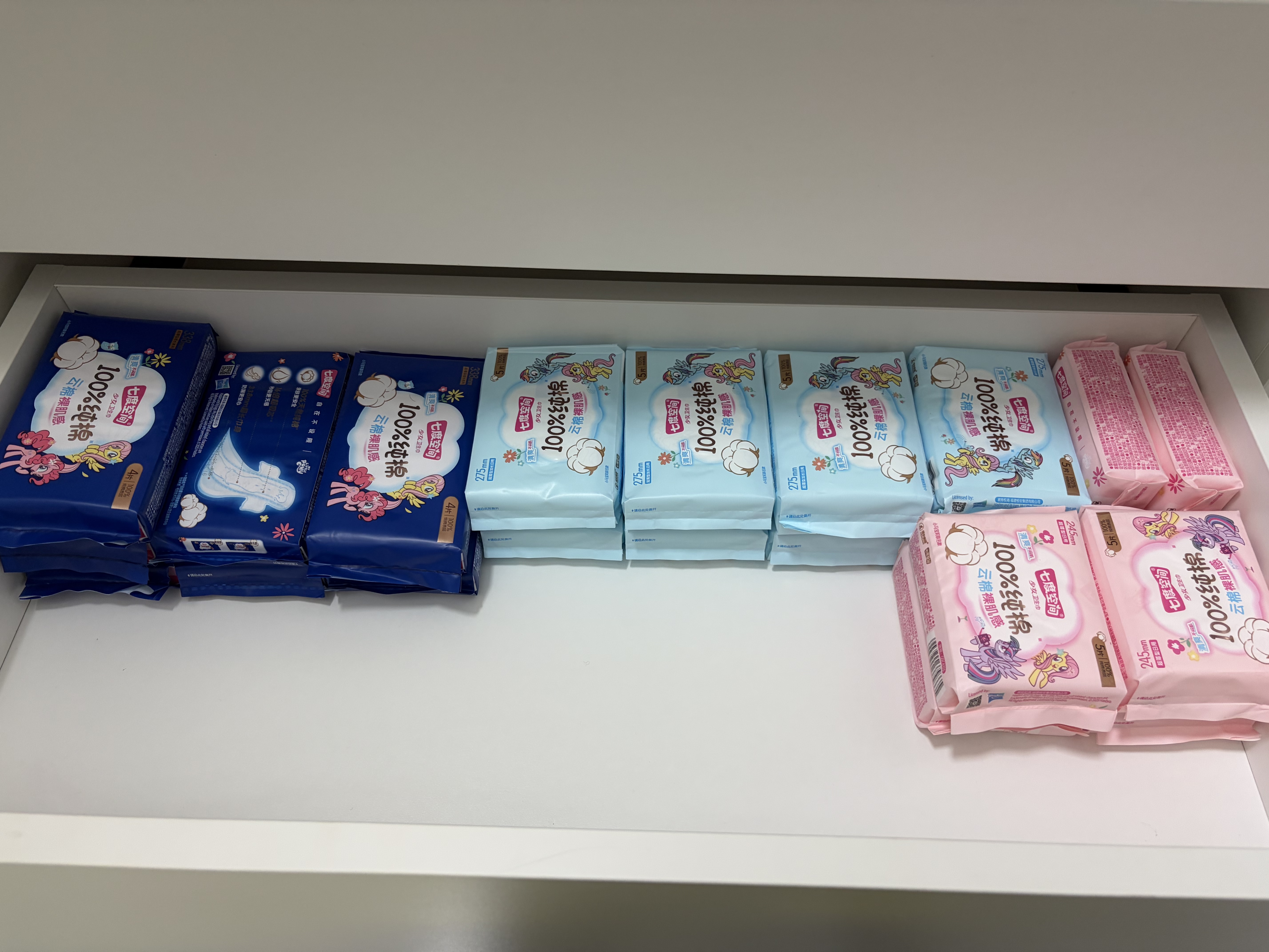 七度空间少女超薄透气100%纯棉卫生巾夜用姨妈巾套装32片装【新国标认证】 实拍图