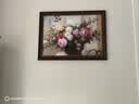 良木美式餐厅装饰画牡丹花油画客厅挂画欧式餐厅高级感壁画2026新款 A款富贵牡丹+复古棕框 40*60cm 皮纹膜画面HC3【经典皮纹肌理】 实拍图