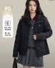 鸭鸭（YAYA）轻薄羽绒服女2026冬季最新款保暖时尚短款鸭绒连帽女士排骨服外套 实拍图