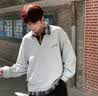 主意范假两件卫衣男女春秋季大码POLO衫内搭打底衫潮拼接衬衫领长袖外套 WY10109升级版高品质 白色 L 110-130斤 实拍图