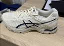 亚瑟士ASICS男鞋网面跑步鞋缓震跑鞋透气舒适运动鞋 GEL-FLUX 4 米色/蓝色102 41.5 实拍图