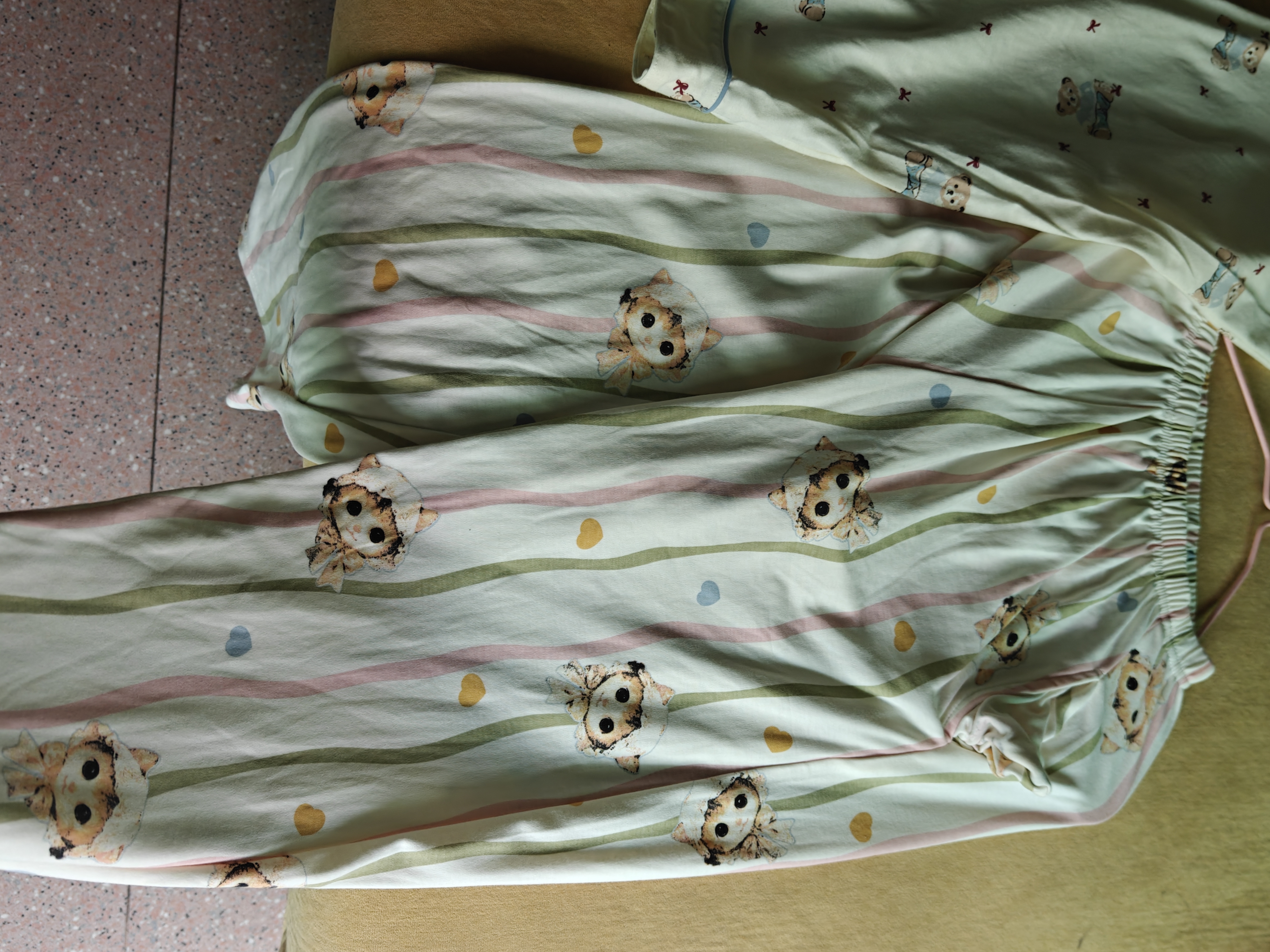 芬腾可安（FENTENGCARE）带胸垫睡衣女士棉质春秋季长袖长裤新款家居服女套头圆领可外穿QH 实拍图