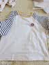 嘟嘟家【100%棉】女童衣服T恤秋季男童纯棉衣服男童打底衫秋装 黑白110 实拍图