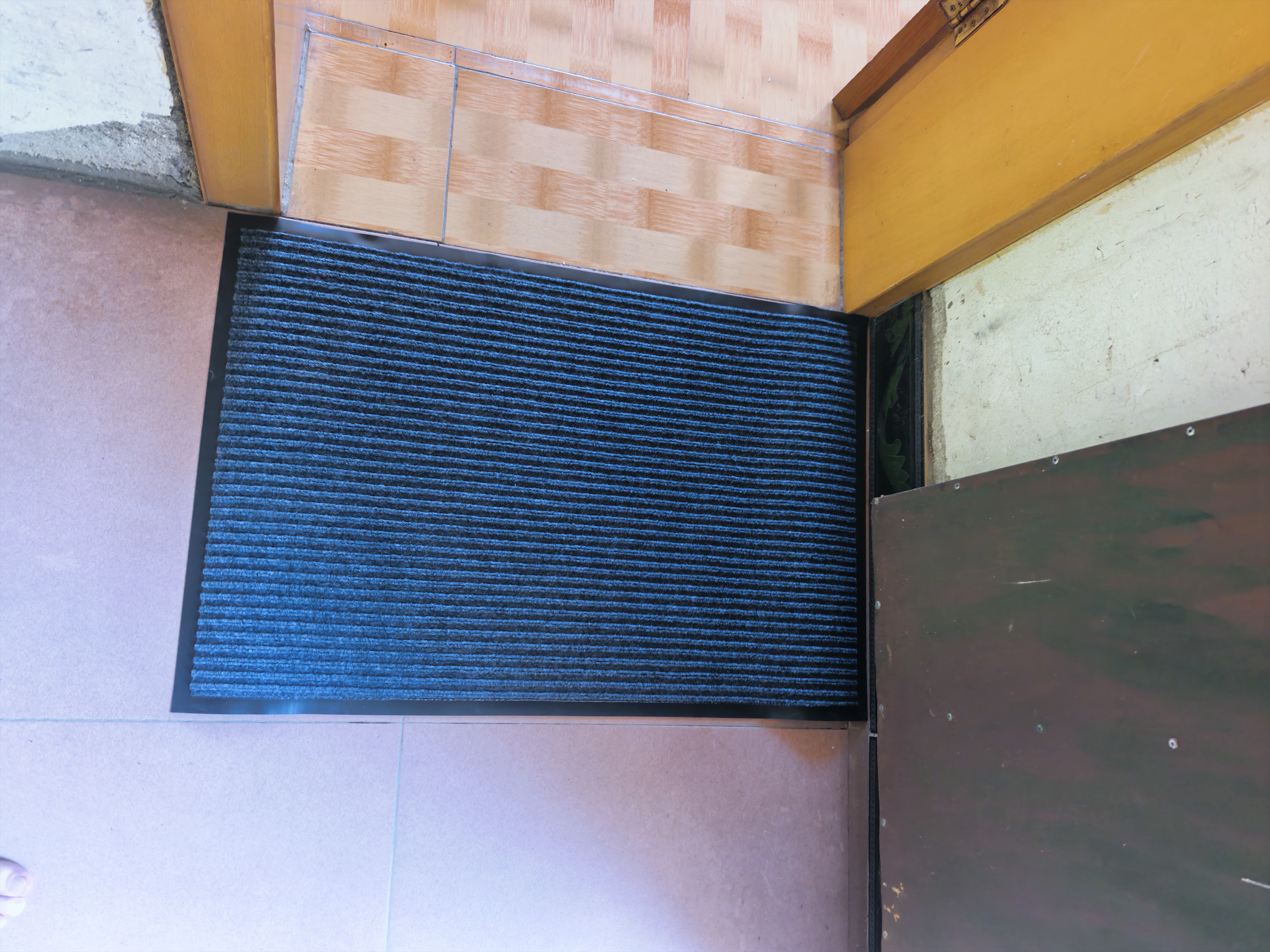 海斯迪克 入户门地垫脚垫烟灰色60*90cm 双条纹PVC地垫防尘防水进门垫复合地毯 实拍图