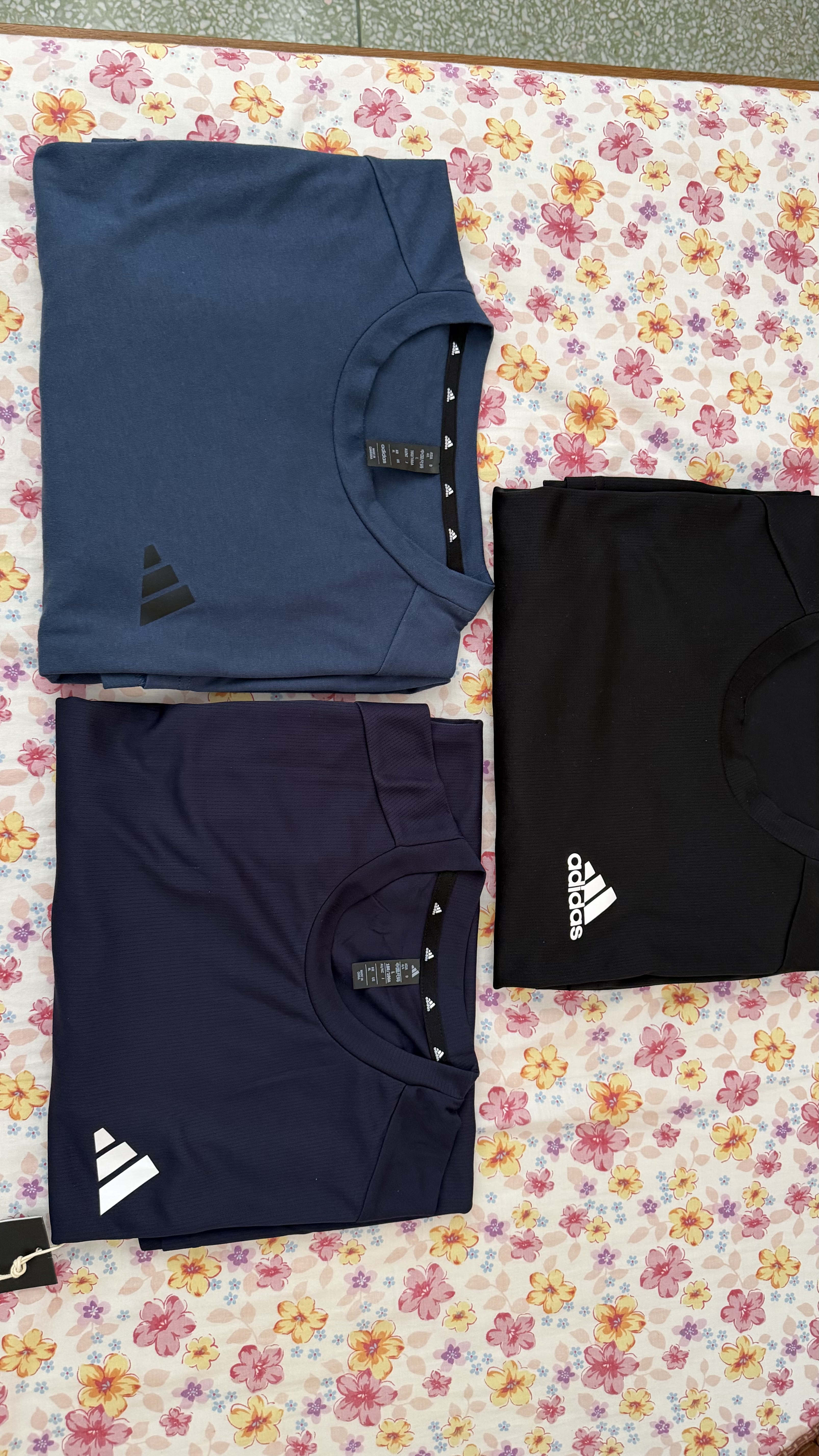 adidas速干简约休闲圆领正肩短袖T恤男装阿迪达斯官方轻运动 传奇墨水蓝/白色   XL 实拍图