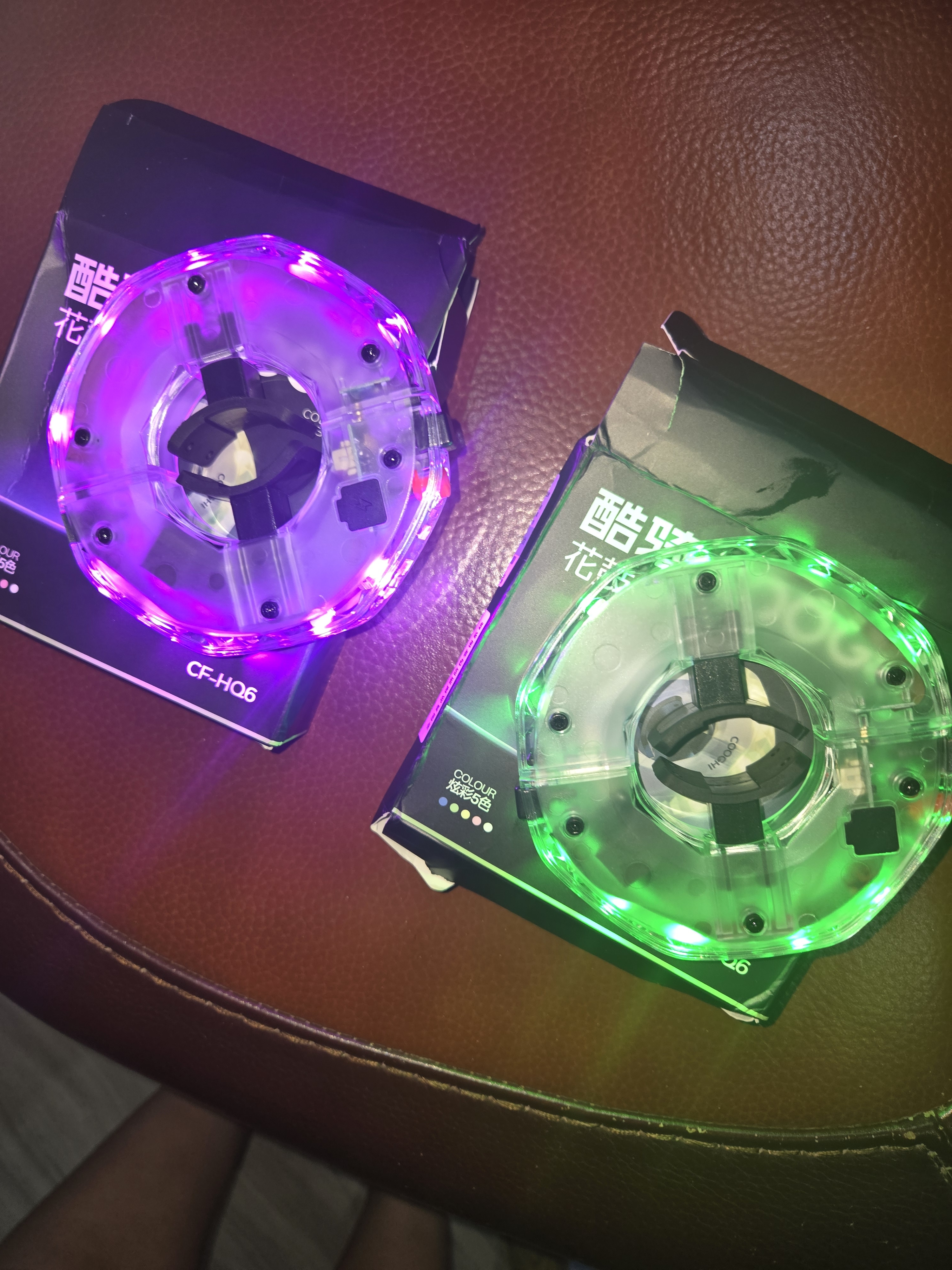 酷骑（COOGHI）儿童自行车平衡车花鼓灯夜骑发光车轮灯风火轮usb充电 炫彩花鼓灯-智能感应（2个） 实拍图