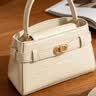 CHARLES&KEITH鳄鱼纹凯莉包手提斜挎婚包包女包生日礼物送女友CK2-50270880-1 Ivory象牙色 S 实拍图