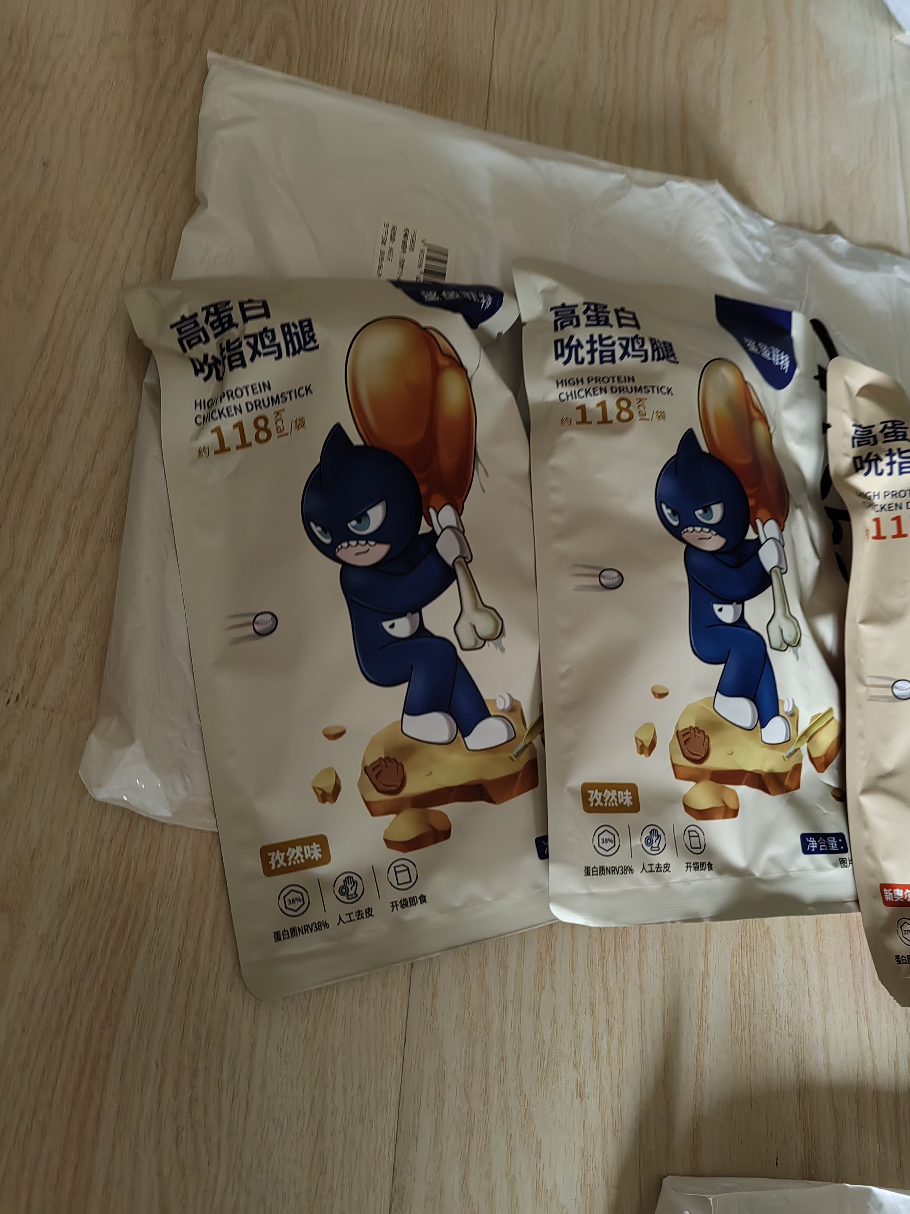鲨鱼菲特去皮鸡腿肉80g*3袋 高蛋白鲜嫩鸡腿健身即食熟食轻食代餐休闲零食 实拍图
