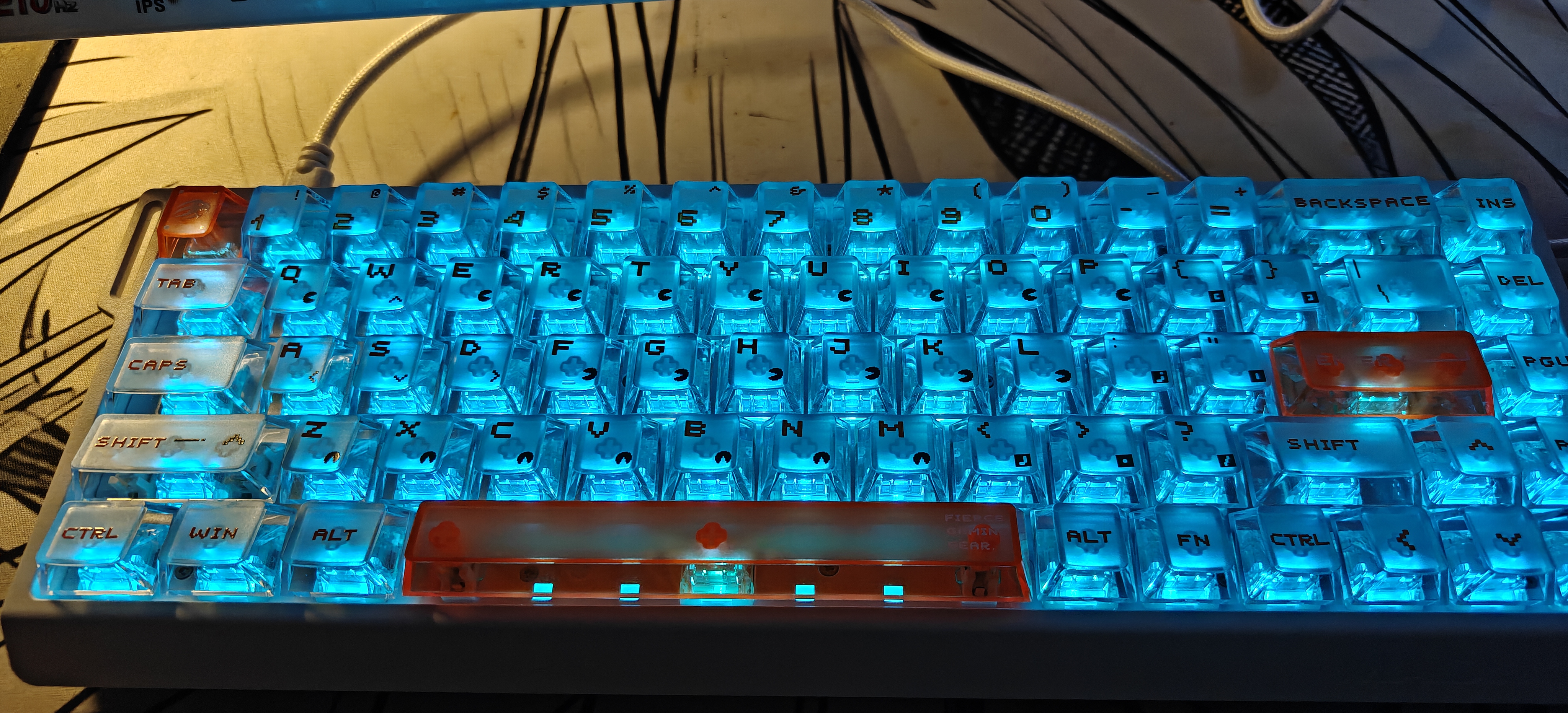 美加狮MAD 68 V2 客制化68键电竞磁轴游戏键盘 有线连接FPS游戏低延迟 8K回报率 雾白 白马轴 实拍图