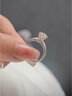 相思树仿真经典六爪戒指婚戒女开口人工钻戒小众戒指指环 实拍图