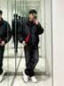 主意范（ZHUYIFAN）夹克男飞行员春秋cleanfit休闲整套立领棒球服外套短款工装冲锋衣 黑红色【升级款男女皆可穿】 L 110-130斤 实拍图