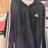 adidas休闲舒适三条纹立领夹克外套卫衣男装秋季阿迪达斯轻运动 黑色/白（推荐选大一码）   M 实拍图