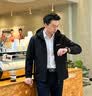 罗蒙（ROMON）夹克男士外套春秋季潮流青年商务休闲上衣连帽百搭男装MK53黑色X 实拍图