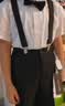 罗蒙男童礼服夏季儿童毕业演出服幼儿园背带裤花童 黑色套装 130 实拍图