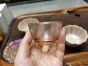 容山堂 描金玻璃茶杯 加厚锤目纹个人杯品茗杯 功夫茶具 锤目金星茶杯-赏心 实拍图