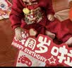优奇婴儿衣服春秋宝宝百天周岁宴礼服拜年套装儿童喜庆抓周分体两件套 实拍图