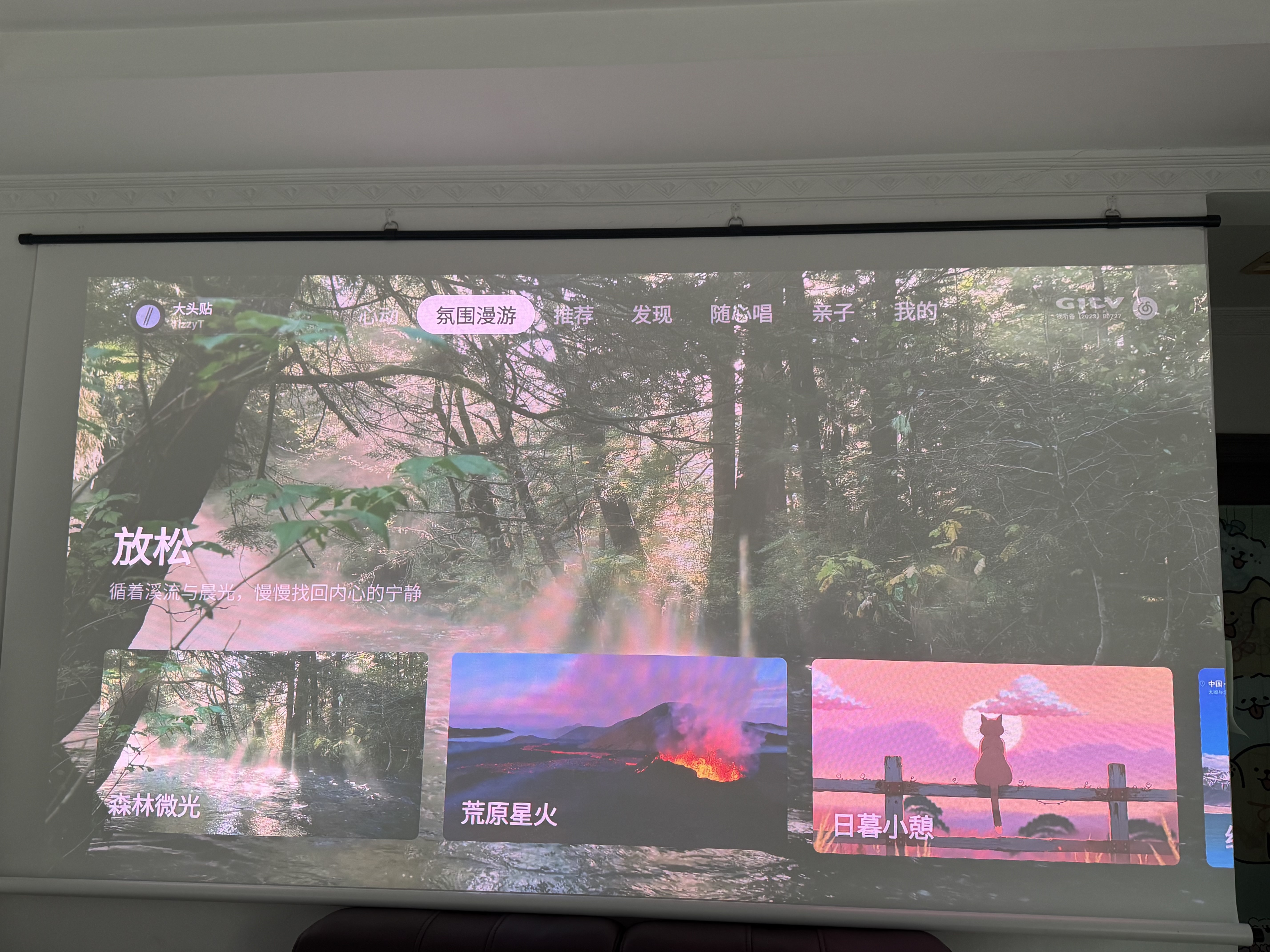 快朵小屋120英寸16比9光子壁挂幕布抗光投影幕布8K高清适配三色激光投影仪【免打孔】办公家用极米坚果当贝 实拍图