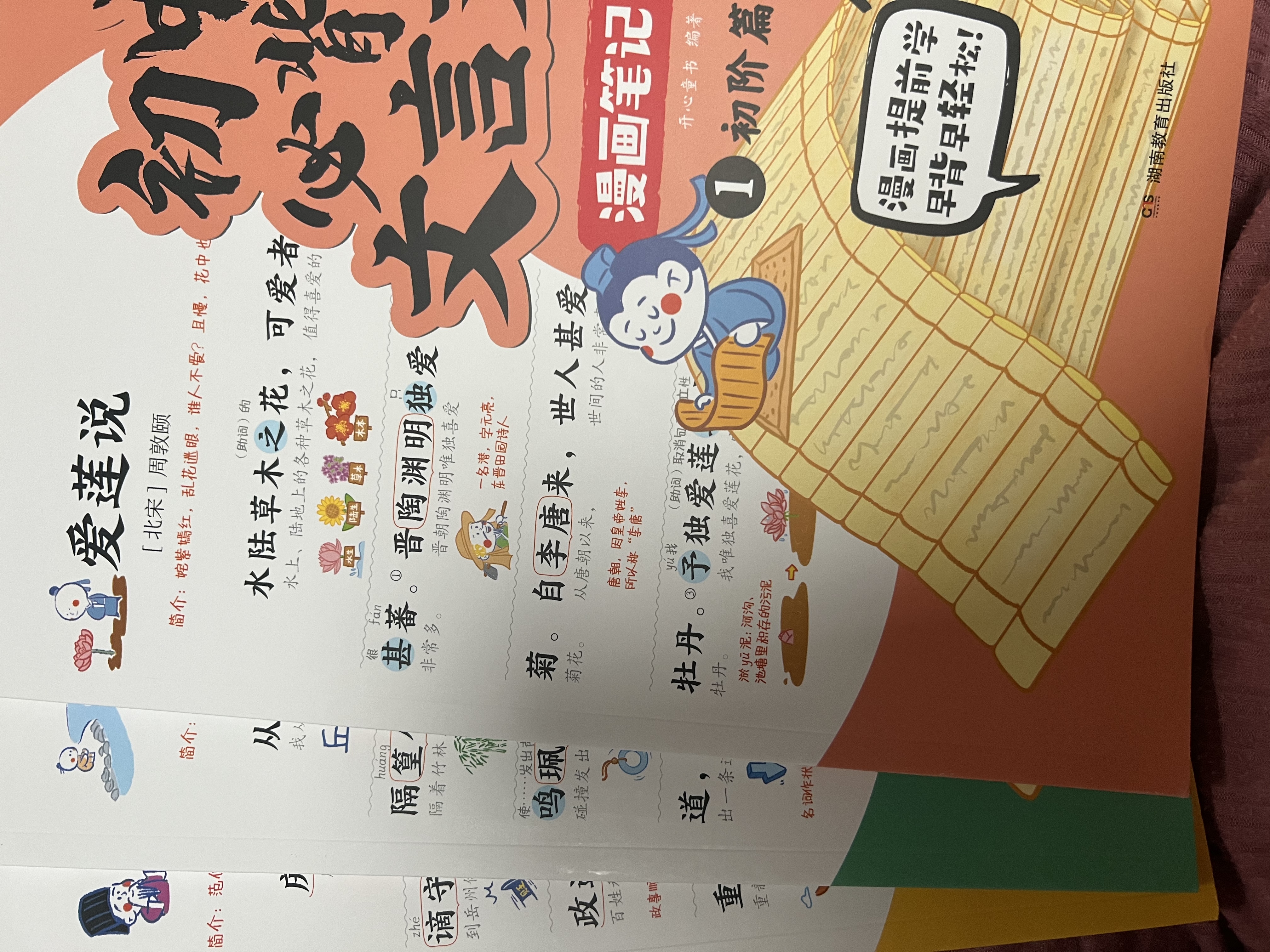 初中必背文言文漫画笔记（全3册）中考语文基础知识大全七八九年级必备古诗词小古文文学常识大集结真题训练 开学季 实拍图