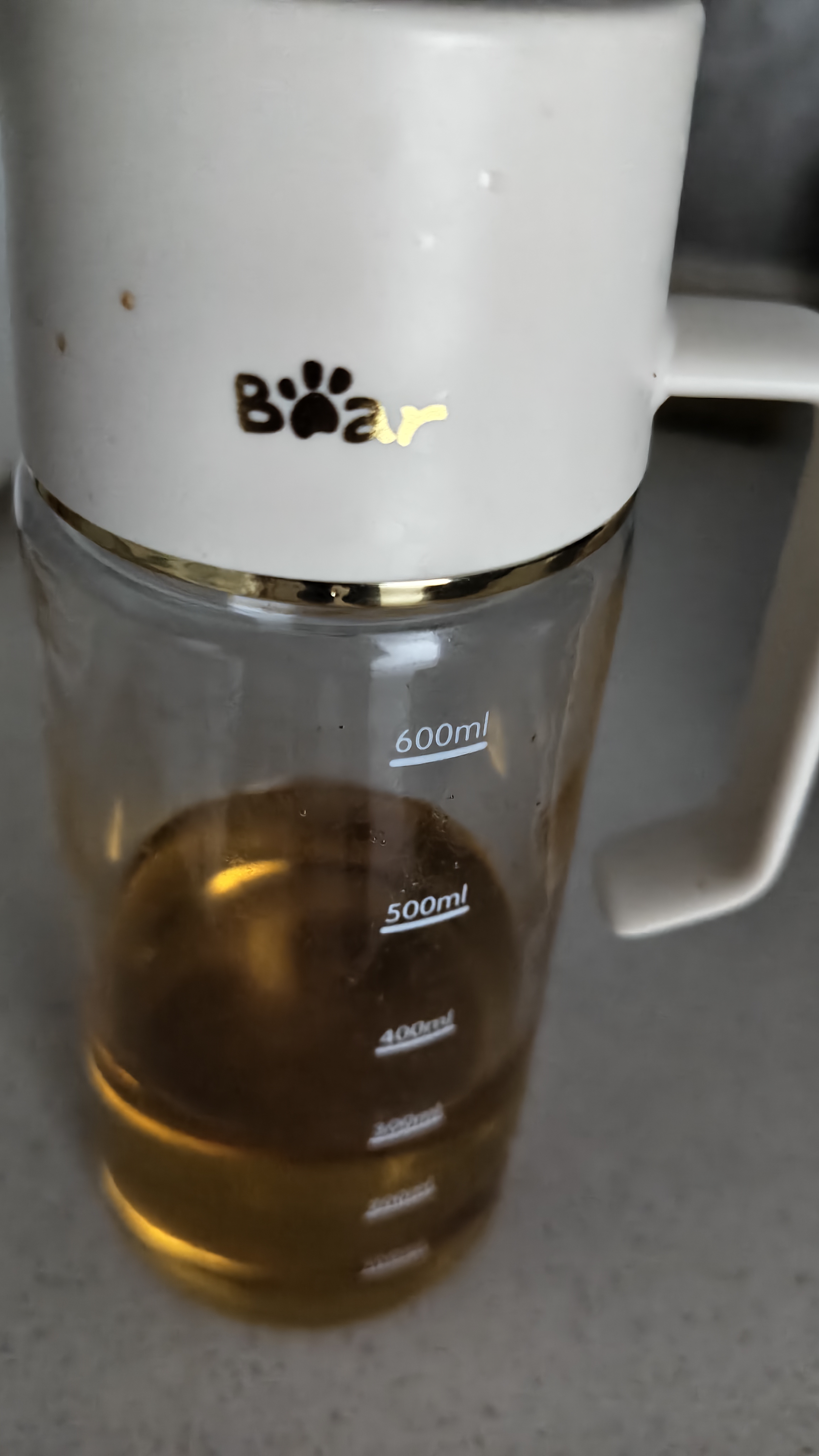 小熊（Bear）油壶 调料瓶抗菌玻璃油瓶酱油瓶600ml 自动开合不挂油CX-W0058 实拍图