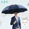 天堂伞 加大雨伞三折 经典商务伞格纹10骨加大雨伞男女 黑色 实拍图
