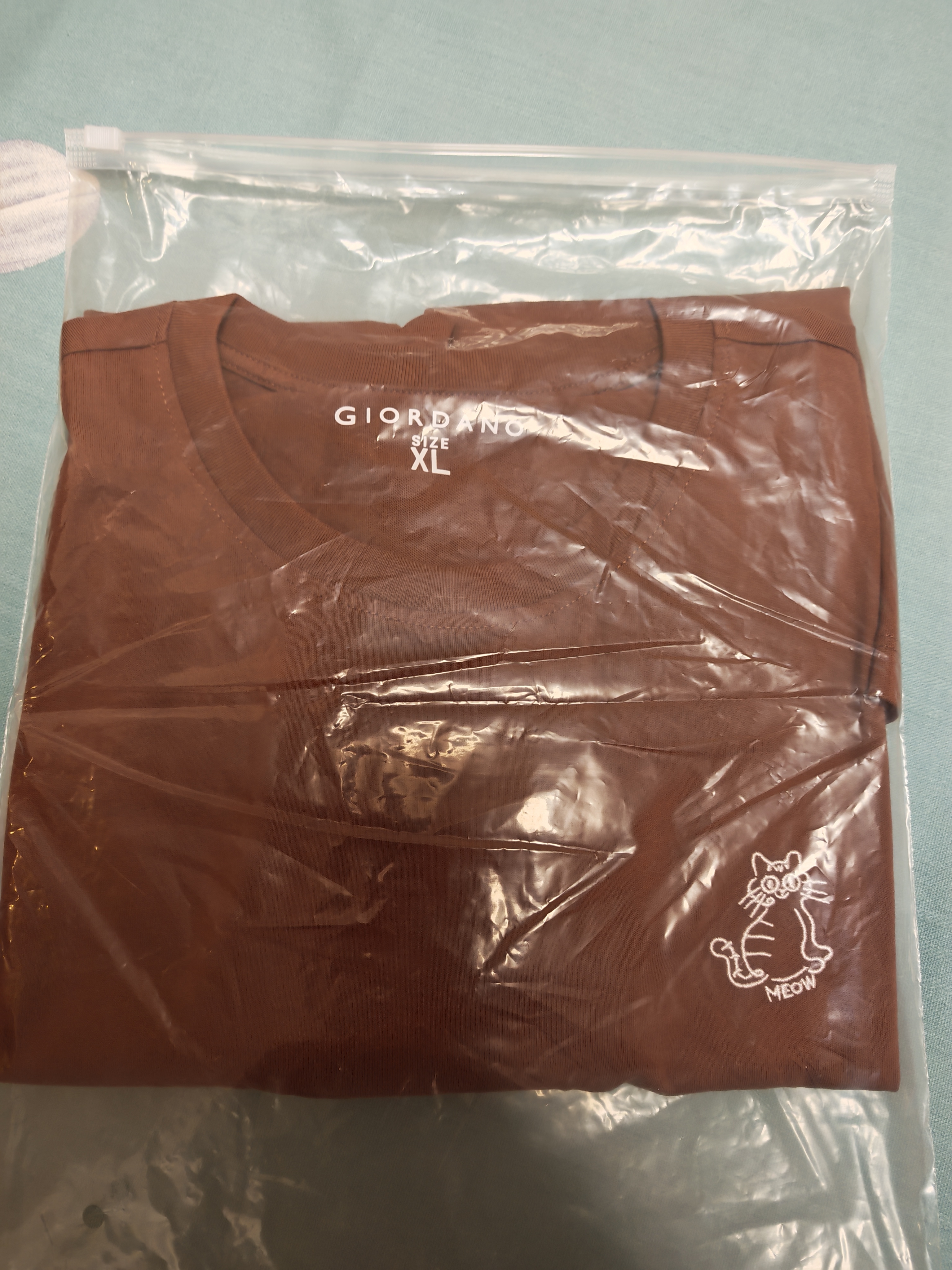 佐丹奴短袖t恤女夏季新款纯棉体恤衫小刺绣圆领休闲上衣13324321 06棕色(猫咪) XL 实拍图