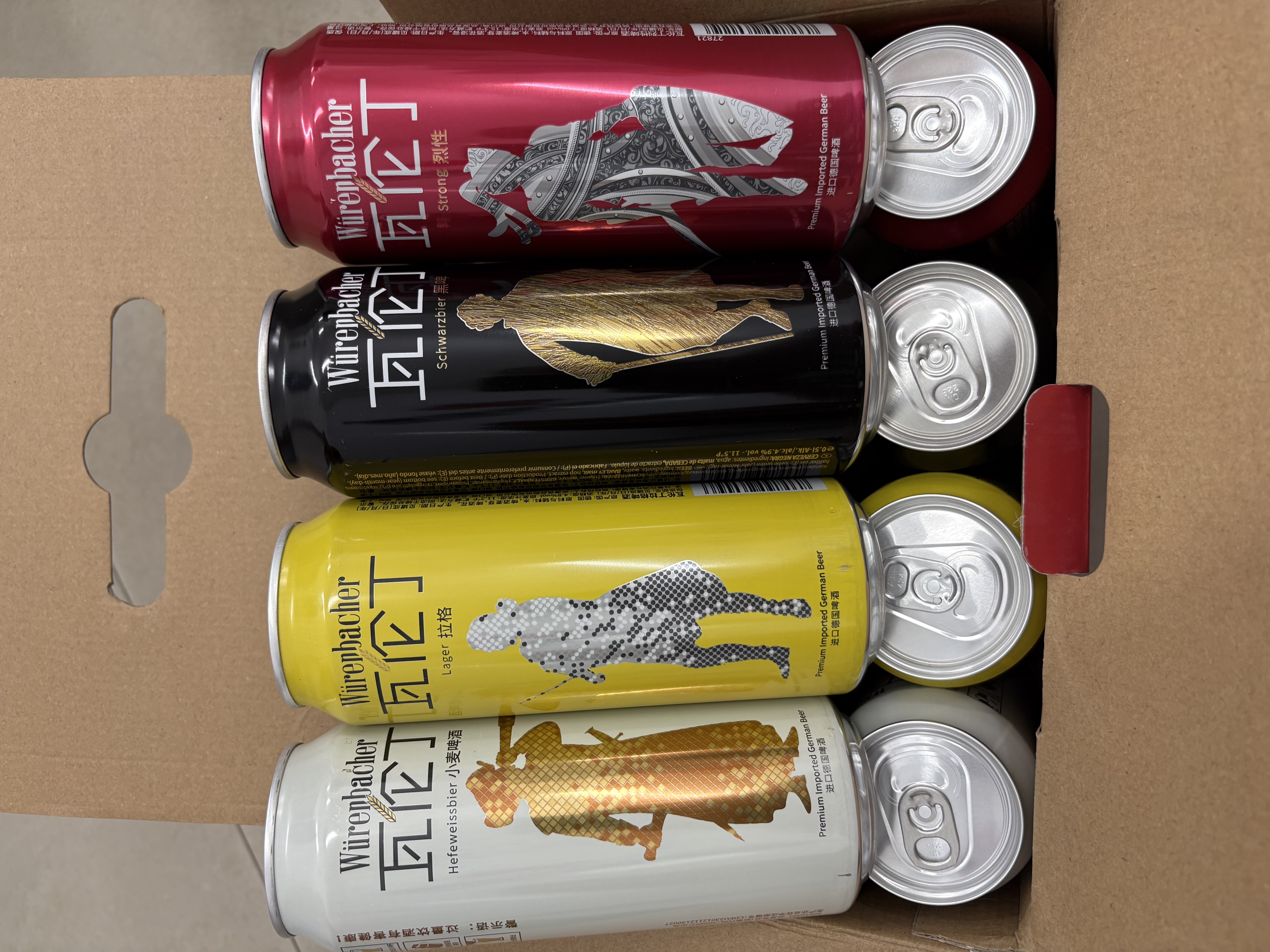 瓦伦丁（Wurenbacher）德国进口混合啤酒礼盒装 500ml*12听 整箱装 京东自营 送礼 实拍图
