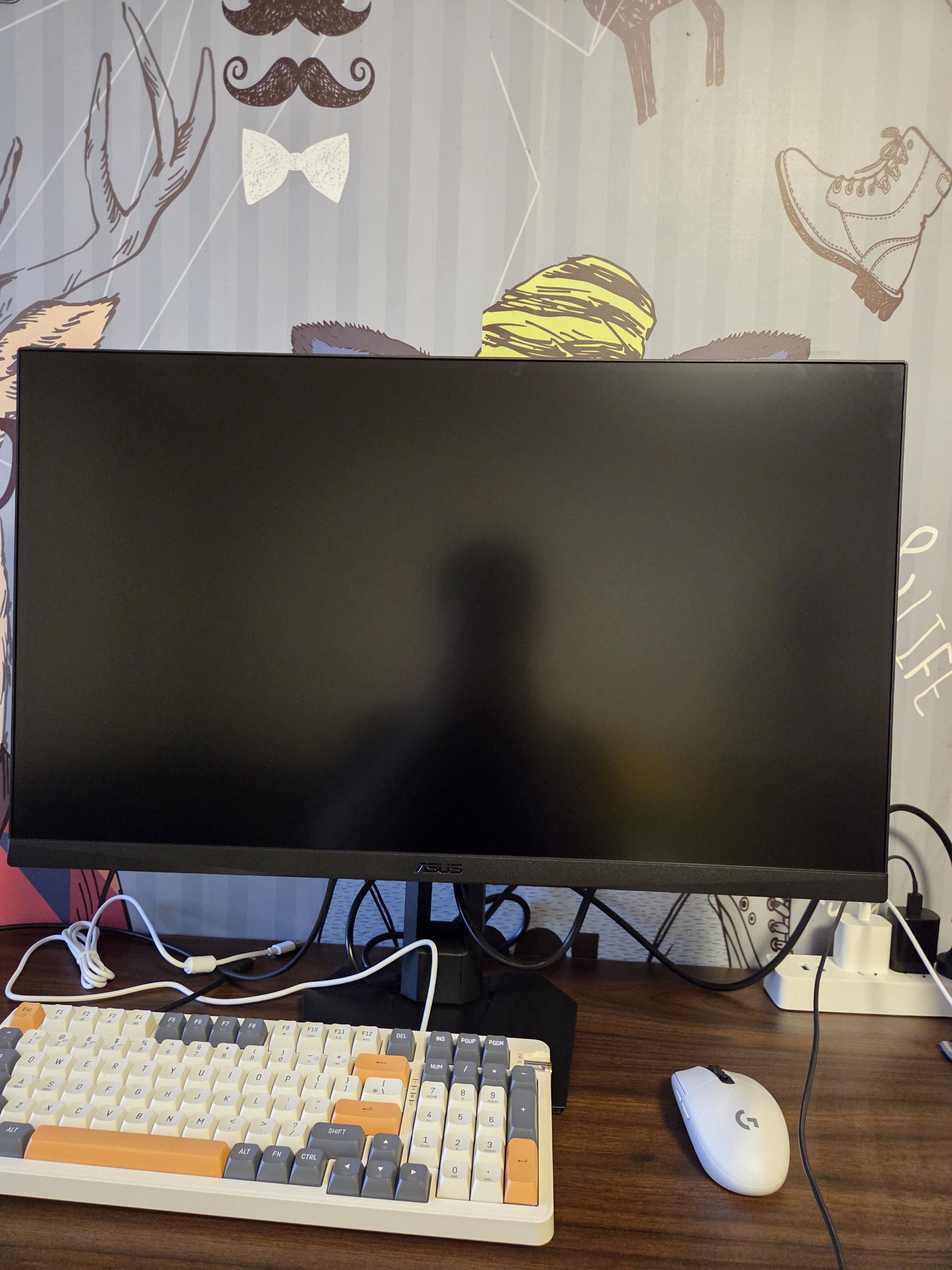 华硕VG27AQMEL5F 27英寸显示器2K240Hz显示器超频255Hz FastIPS FreeSync无撕裂G-Sync0.3ms响应HDR400 实拍图